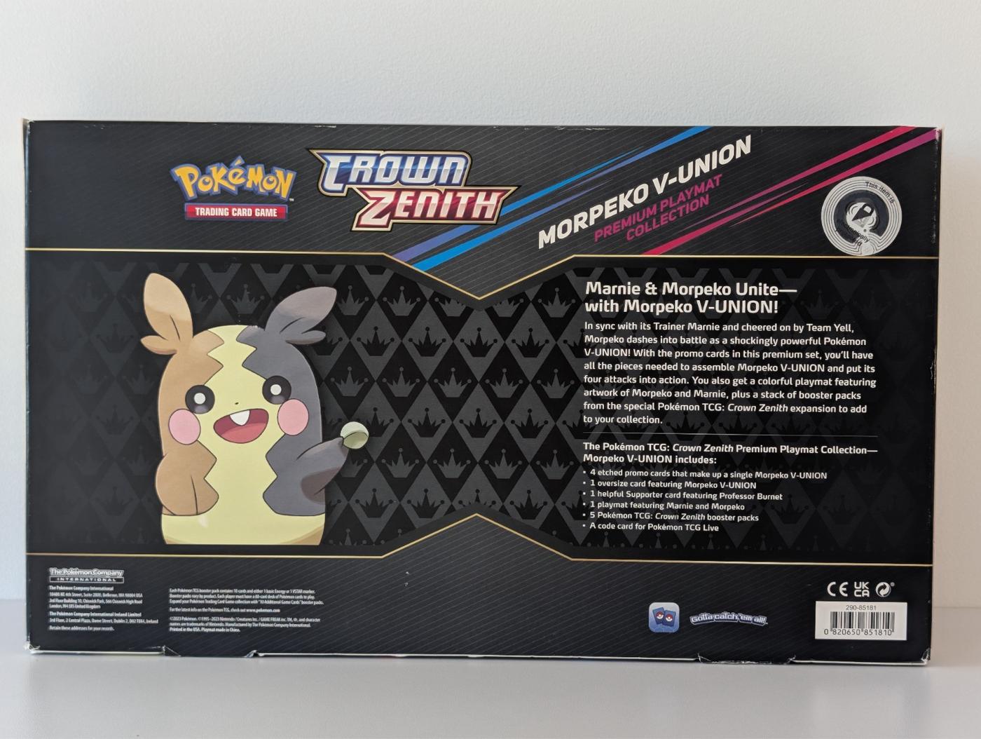 Pokemon TCG Morpeko V Union Premium Playmat Collection Crown Zenith 168456998172 2