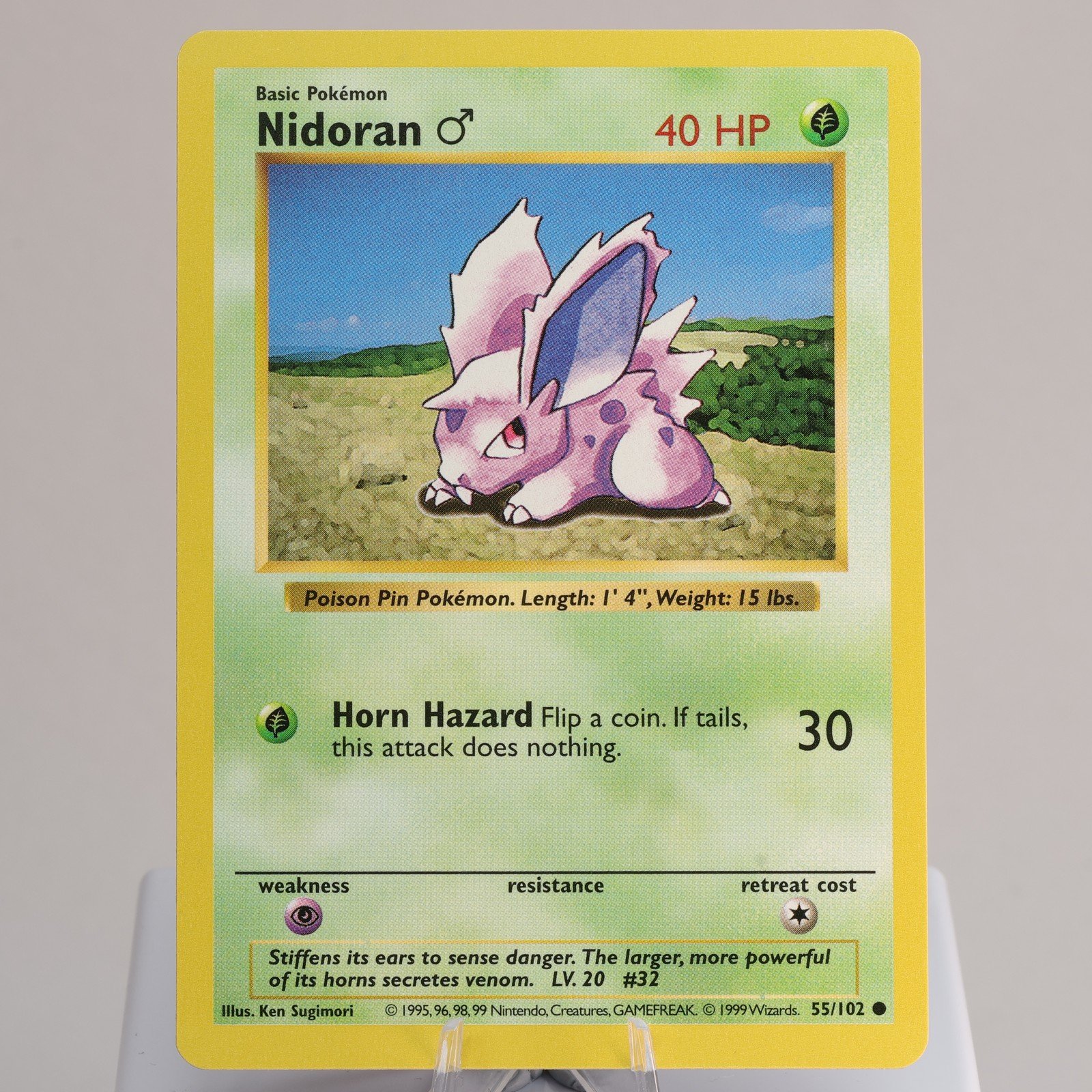 Pokemon TCG Nidoran M 55102 Base Set Common Shadowless WOTC 1999 EXCNM 168006227462 2