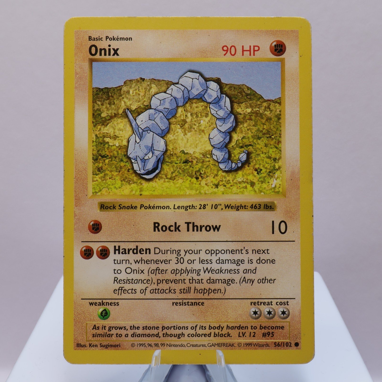 Pokemon TCG Onix 56102 Base Set Common Shadowless WOTC 1999 MP 167710747842 2