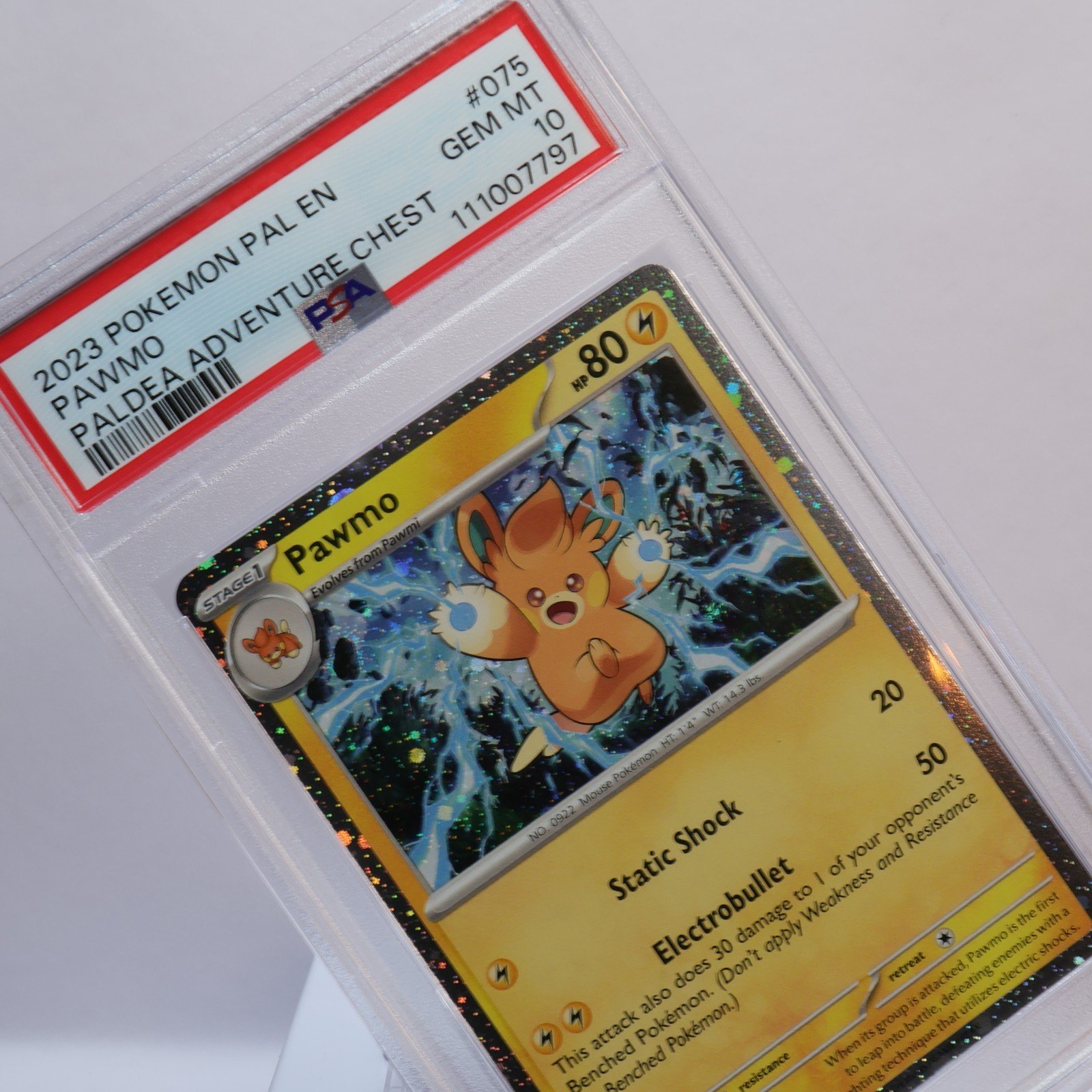 Pokemon TCG – Pawmo – Paldea Evolved 075/193 Cosmos Holo Promo – PSA 10 GEM MT
