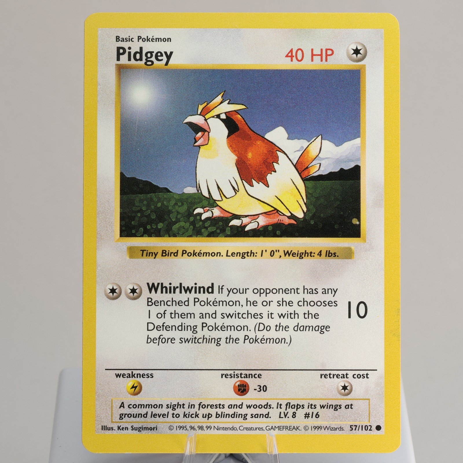 Pokemon TCG Pidgey 57102 Base Set Common Shadowless WOTC 1999 EXC 168006227422 2