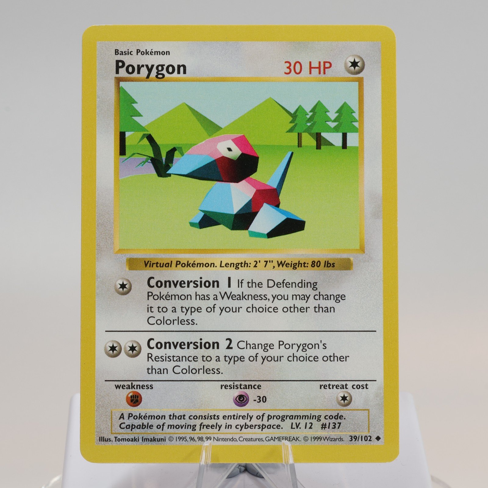 Pokemon TCG Porygon 39102 Base Set Uncommon Shadowless WOTC 1999 EXC 168144948192 2