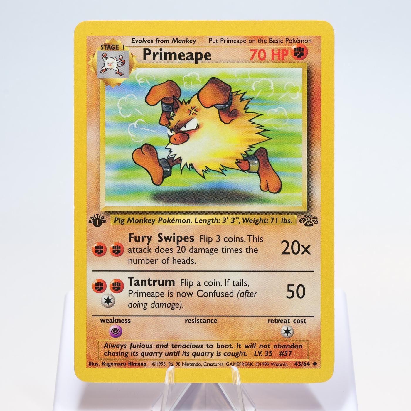 Pokemon TCG Primeape 4364 Jungle Uncommon 1st Edition WOTC EXCNM 168300703682 2