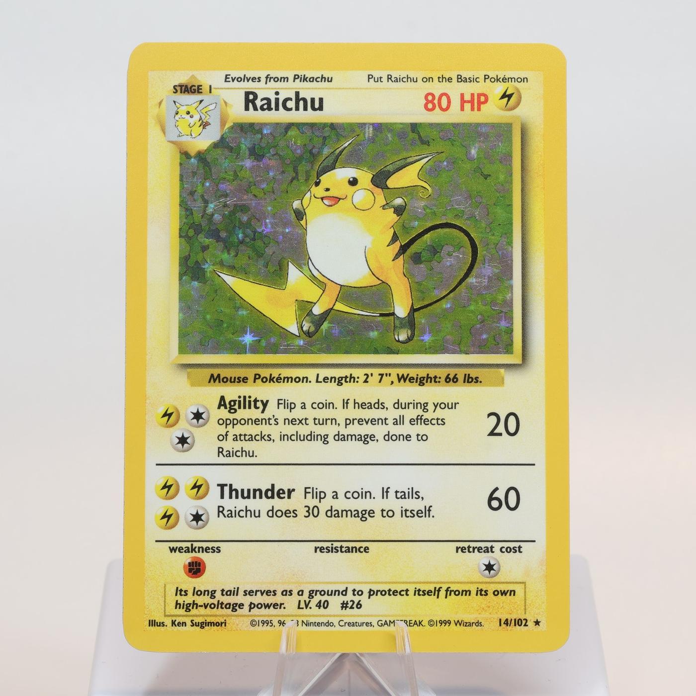 Pokemon TCG Raichu 14102 Base Set Holo Rare WOTC EXCNM 168205418452 2