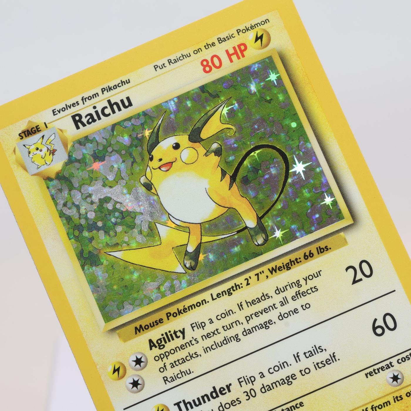 Pokemon TCG Raichu 14102 Base Set Holo Rare WOTC EXCNM 168205418452