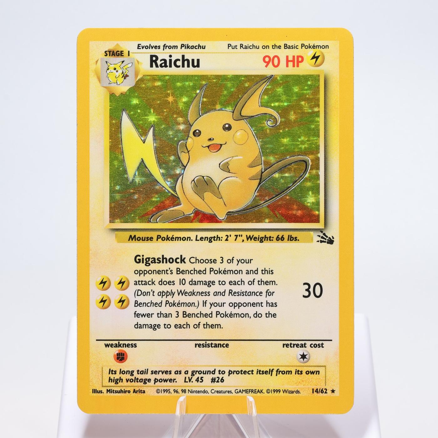 Pokemon TCG Raichu 1462 Fossil Holo Rare WOTC EXC 168334493782 2