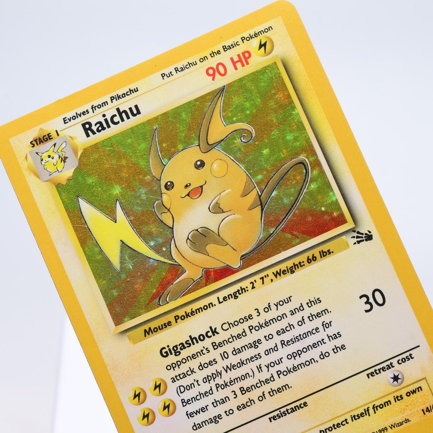 Pokemon TCG – Raichu 14/62 Fossil Holo Rare  WOTC – EXC