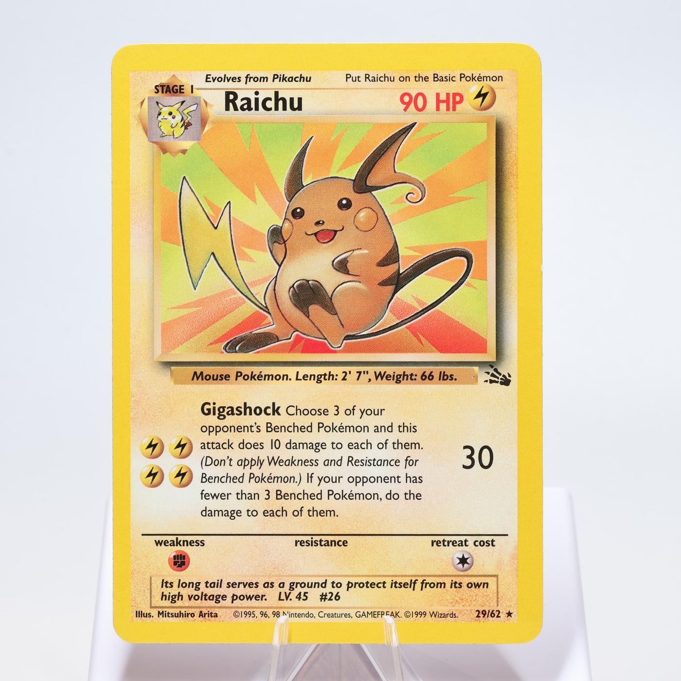 Pokemon TCG Raichu 2962 Fossil Rare WOTC EXCNM 168327252482 2