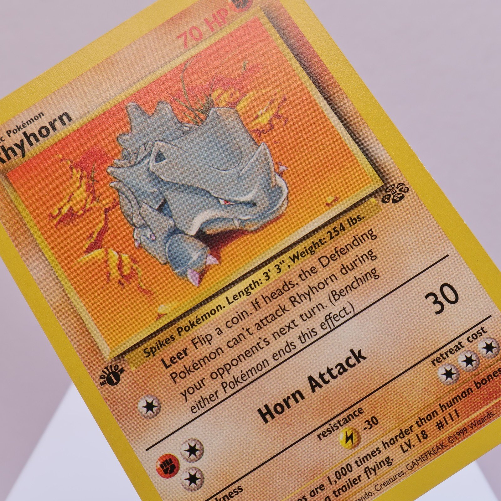 Pokemon TCG – Rhyhorn 61/64 Jungle Common 1st Edition WOTC 1999 – EXC