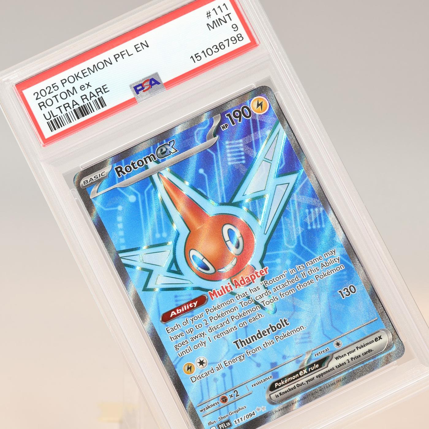 Pokemon TCG Rotom Ex 111094 Ultra Rare Phantasmal Flames PSA 9 MINT 168441076112