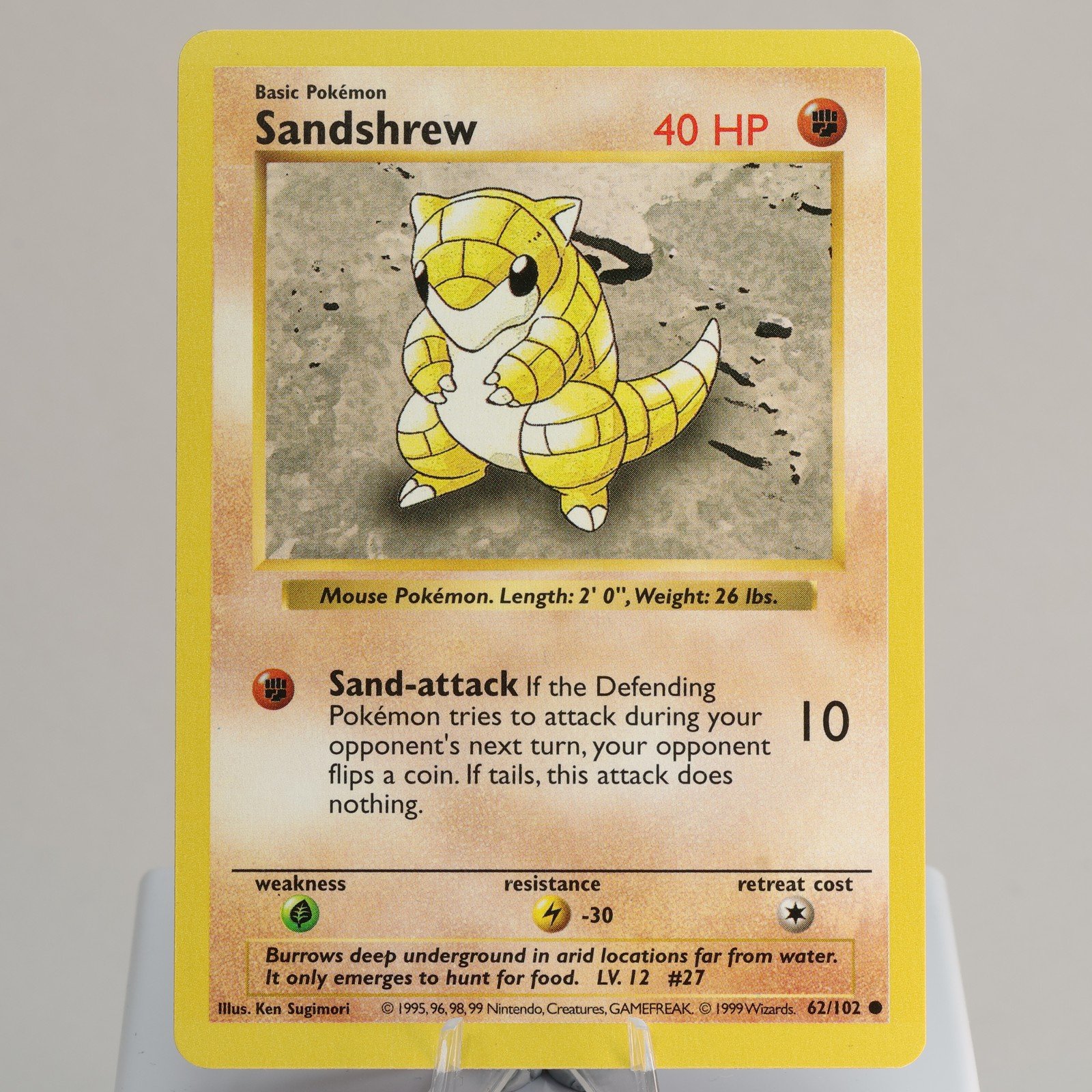 Pokemon TCG Sandshrew 62102 Base Set Common Shadowless WOTC 1999 EXCNM 168006227412 2