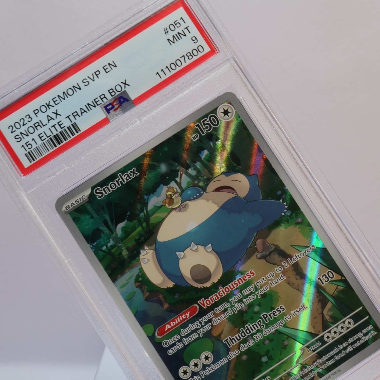 Pokemon TCG – Snorlax SVP 051 Black Star Promo 151 ETB – PSA 9 MINT