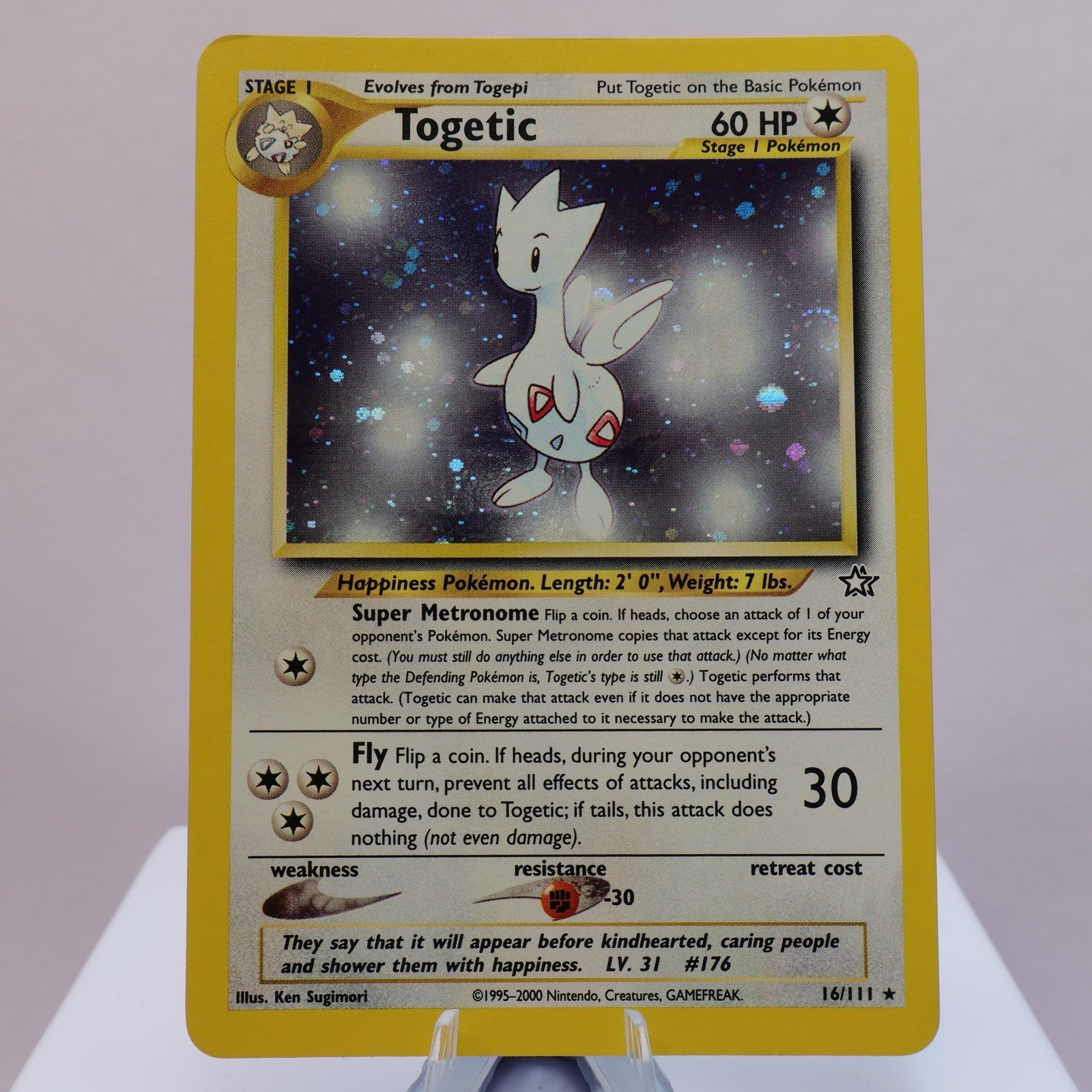 Pokemon TCG Togetic 16111 Neo Genesis Holo Rare WOTC 1999 EXCNM 167830364512 2
