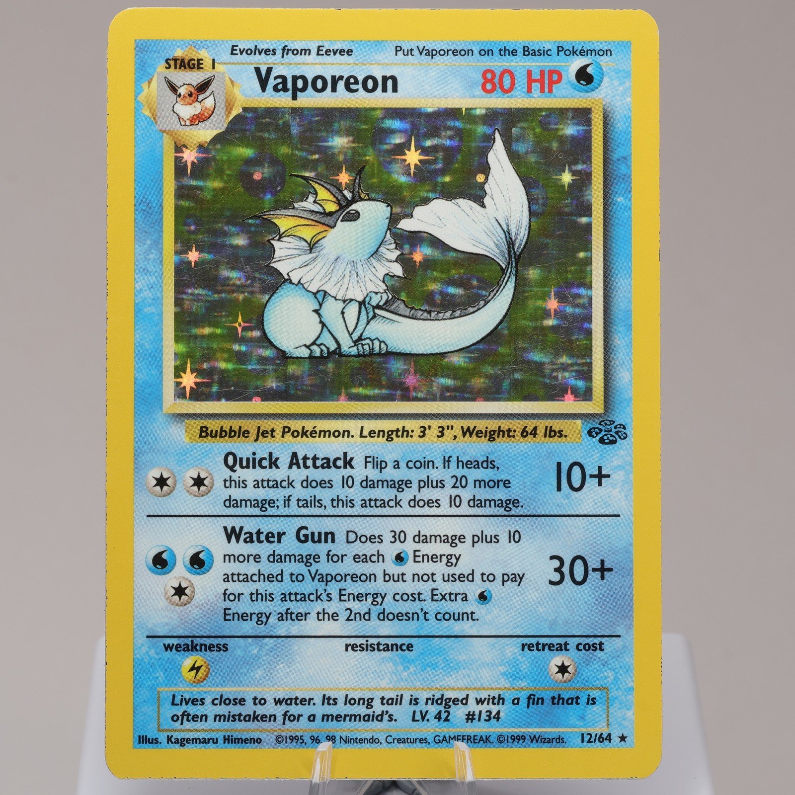 Pokemon TCG Vaporeon 1264 Jungle Holo Rare WOTC 1999 EXC 167950659102 2