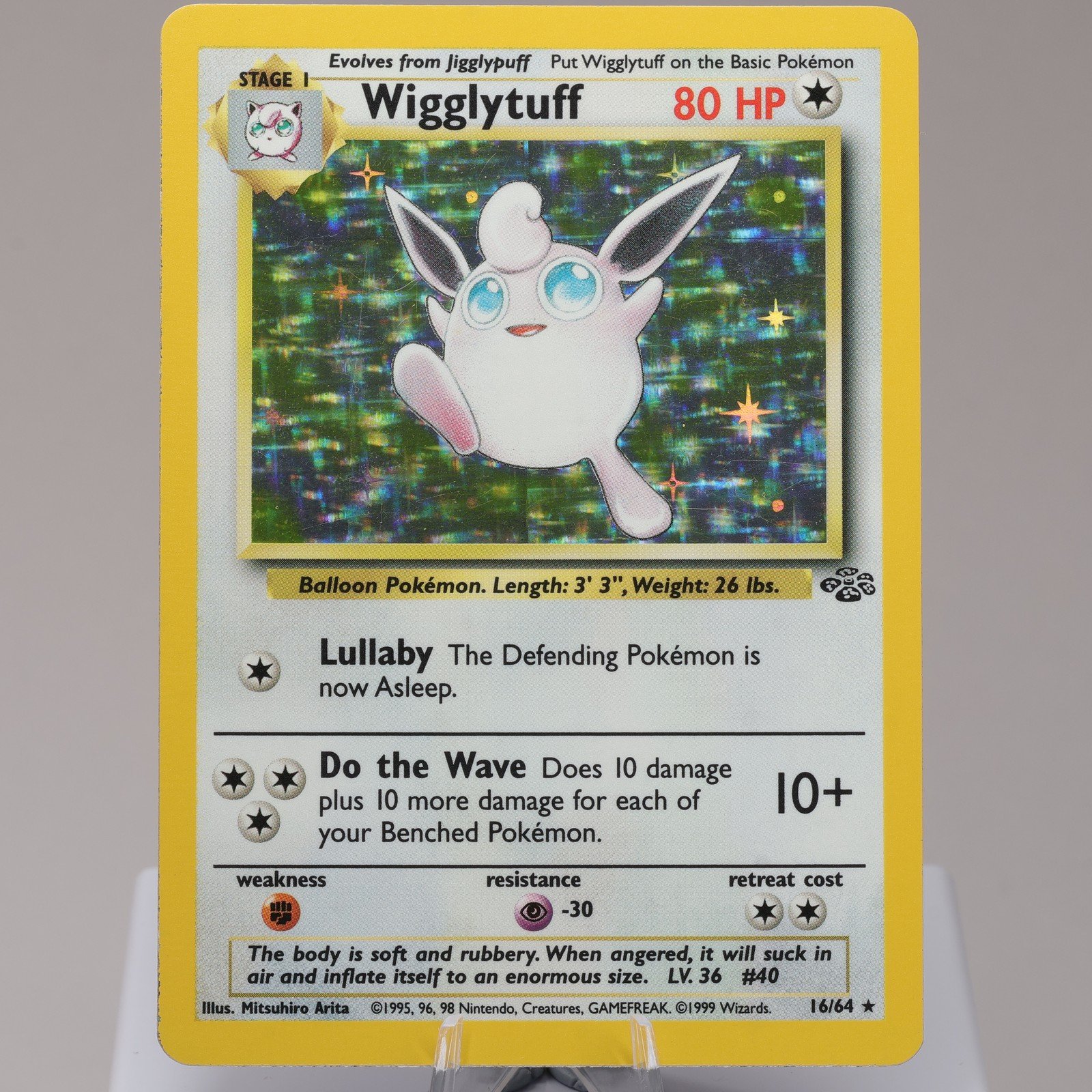 Pokemon TCG Wigglytuff 1664 Jungle Holo Rare WOTC 1999 EXCNM 167950659112 2