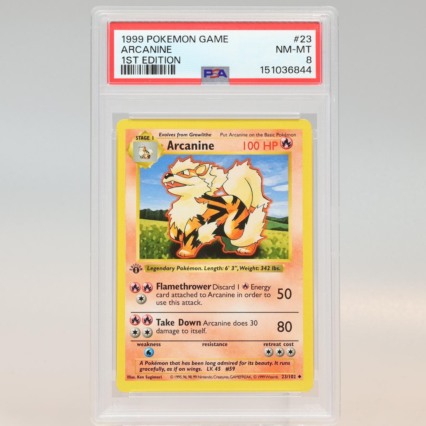 Pokemon TCG Arcanine 23102 Base Set Uncommon 1st Edition PSA 8 NMMT 168441076073 2