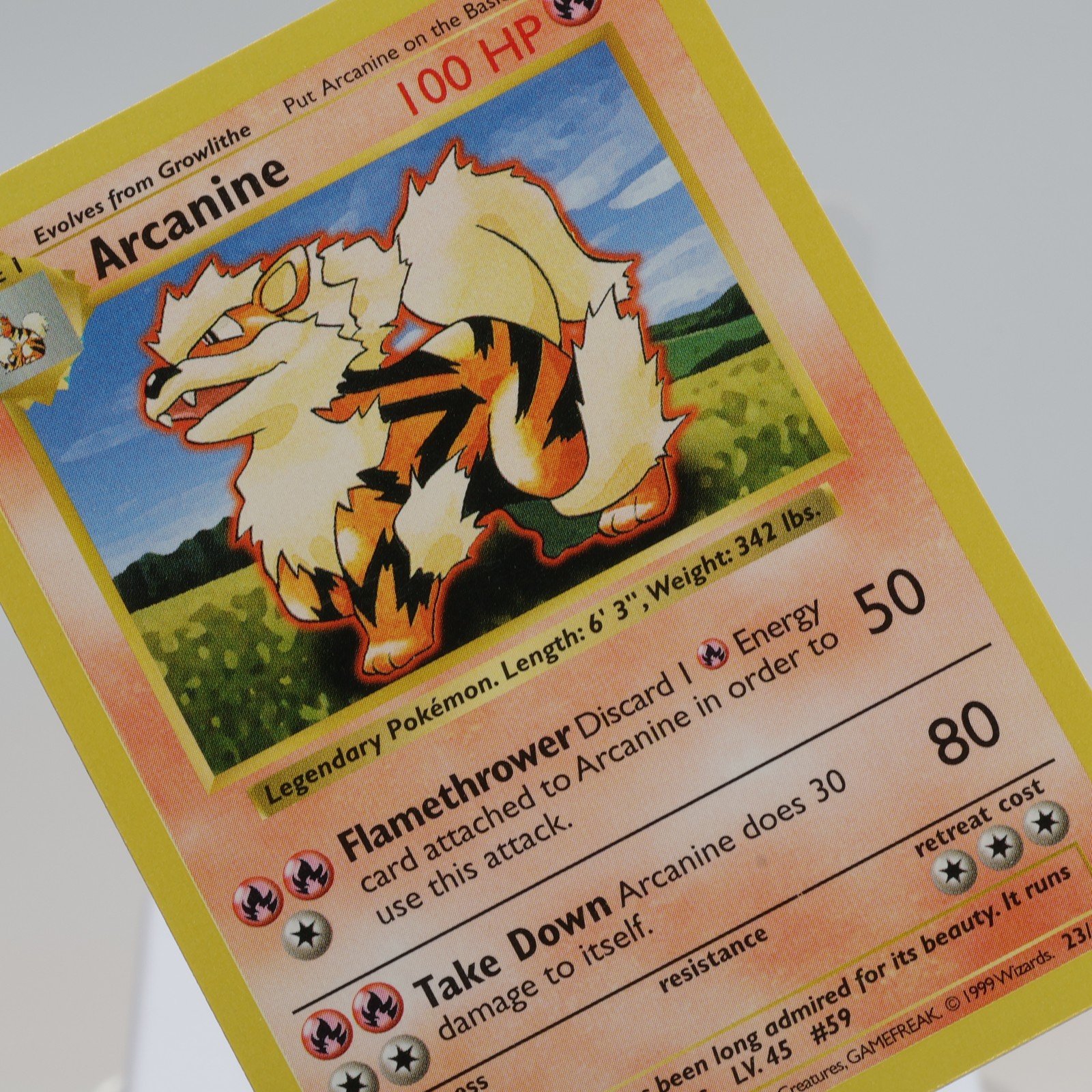Pokemon TCG – Arcanine 23/102 Base Set Uncommon Shadowless WOTC 1999 – NM