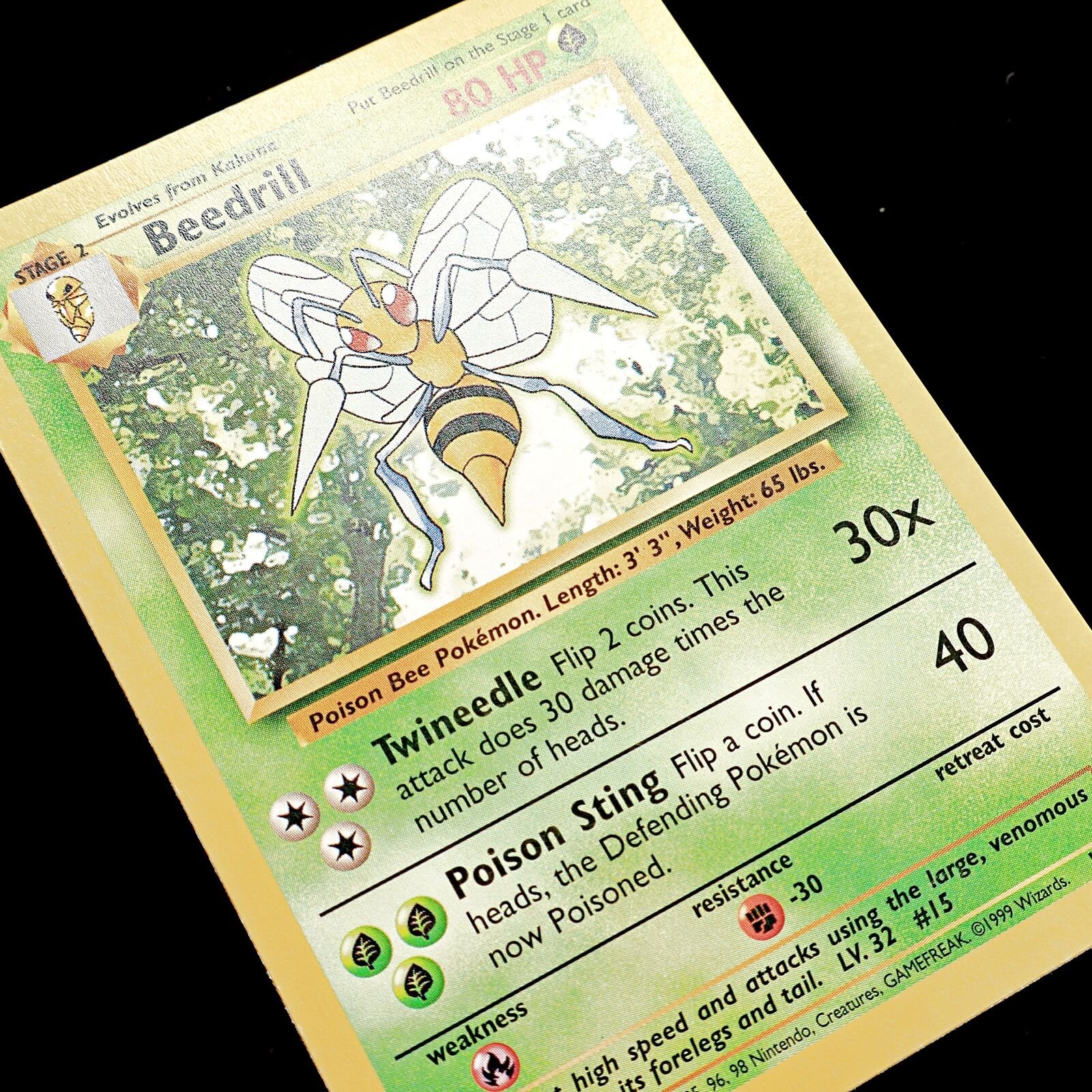Pokemon TCG – Beedrill 17/102 Base Set Rare  WOTC 1999 – EXC