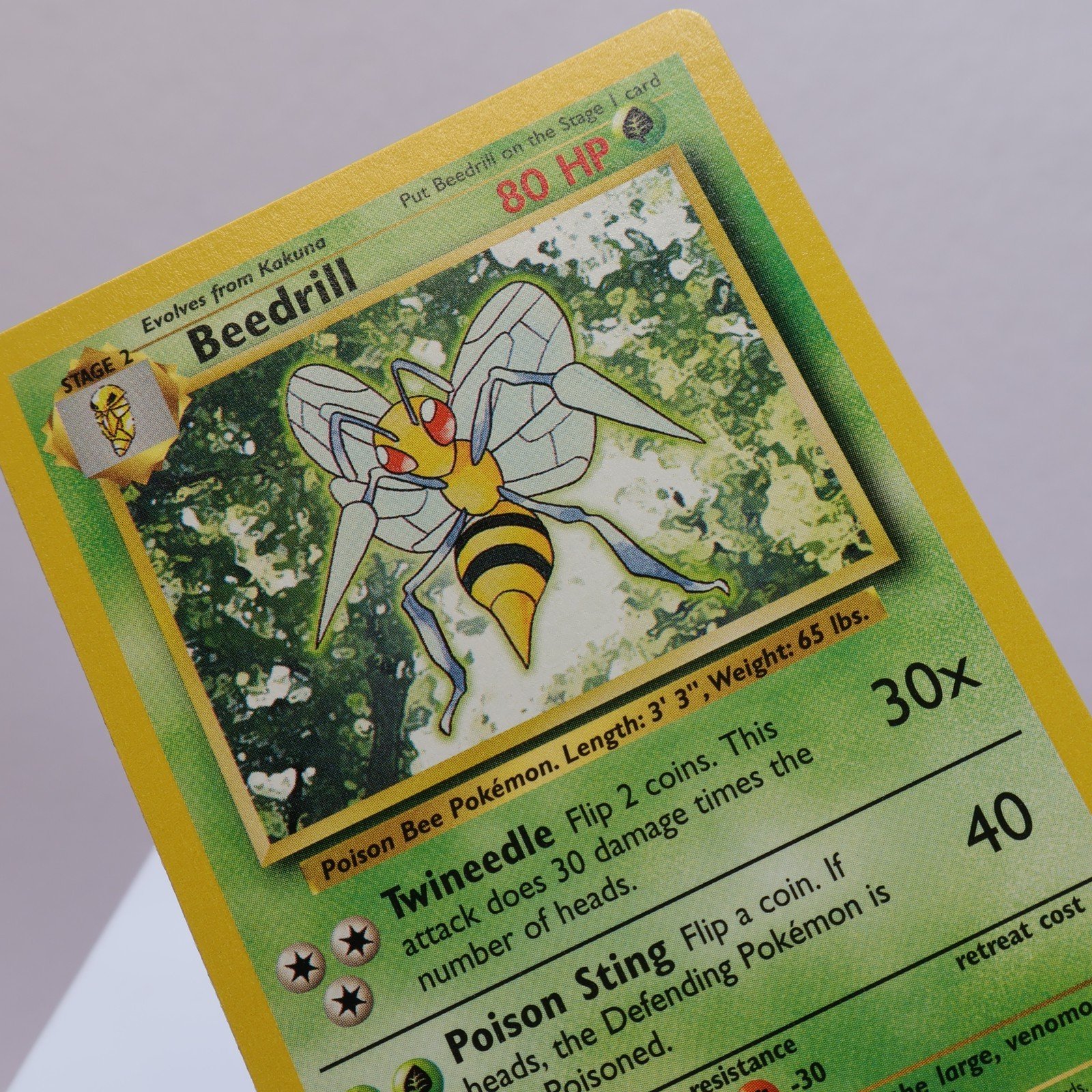 Pokemon TCG – Beedrill 17/102 Base Set Rare  WOTC 1999 – EXC/NM