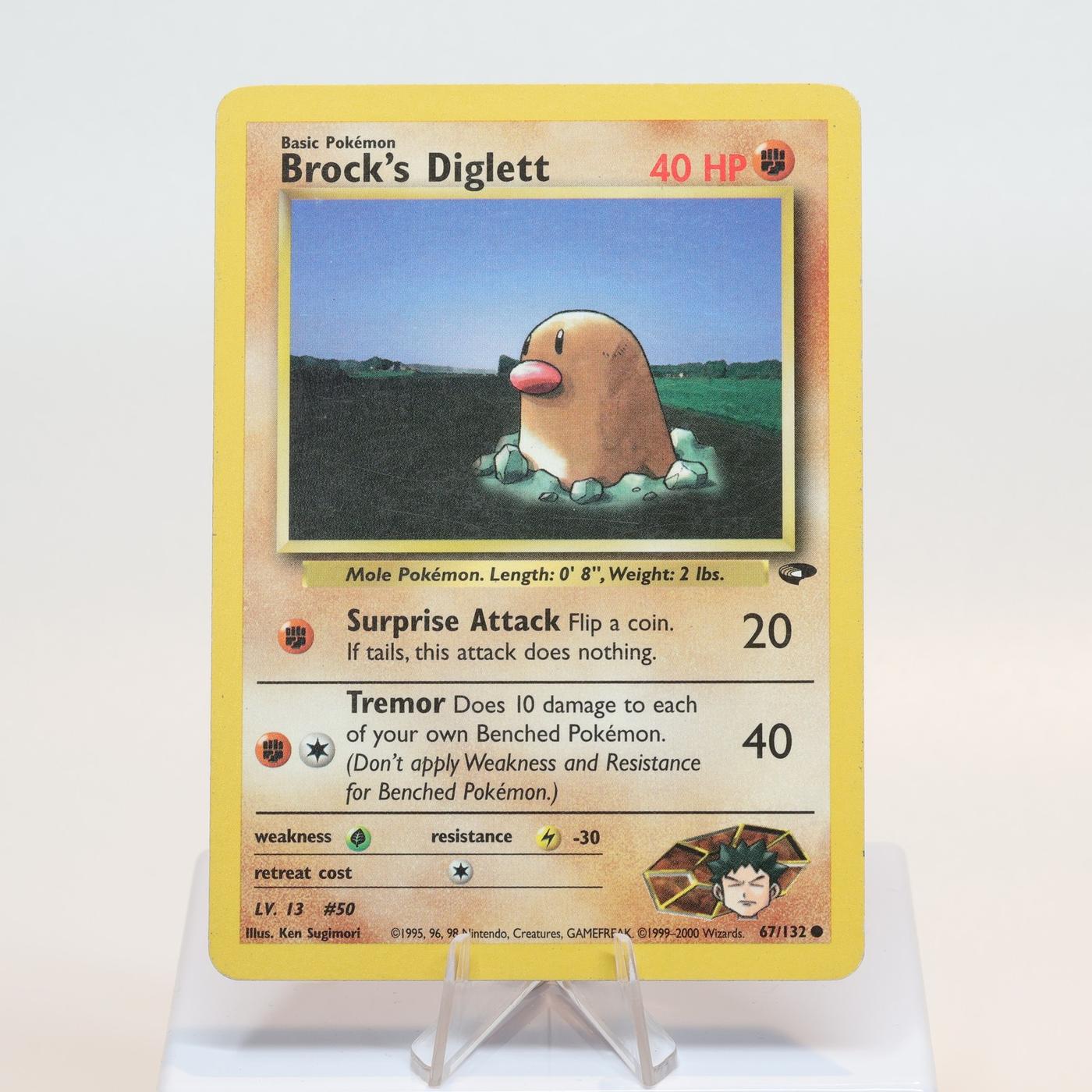 Pokemon TCG Brocks Diglett 67132 Gym Challenge Common WOTC MP 168232466113 2