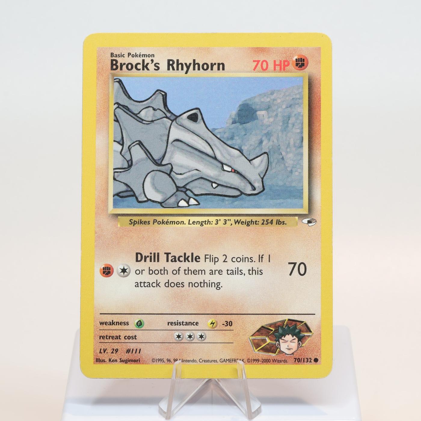Pokemon TCG Brocks Rhyhorn 70132 Gym Heroes Common WOTC MPIndent 168232466133 2