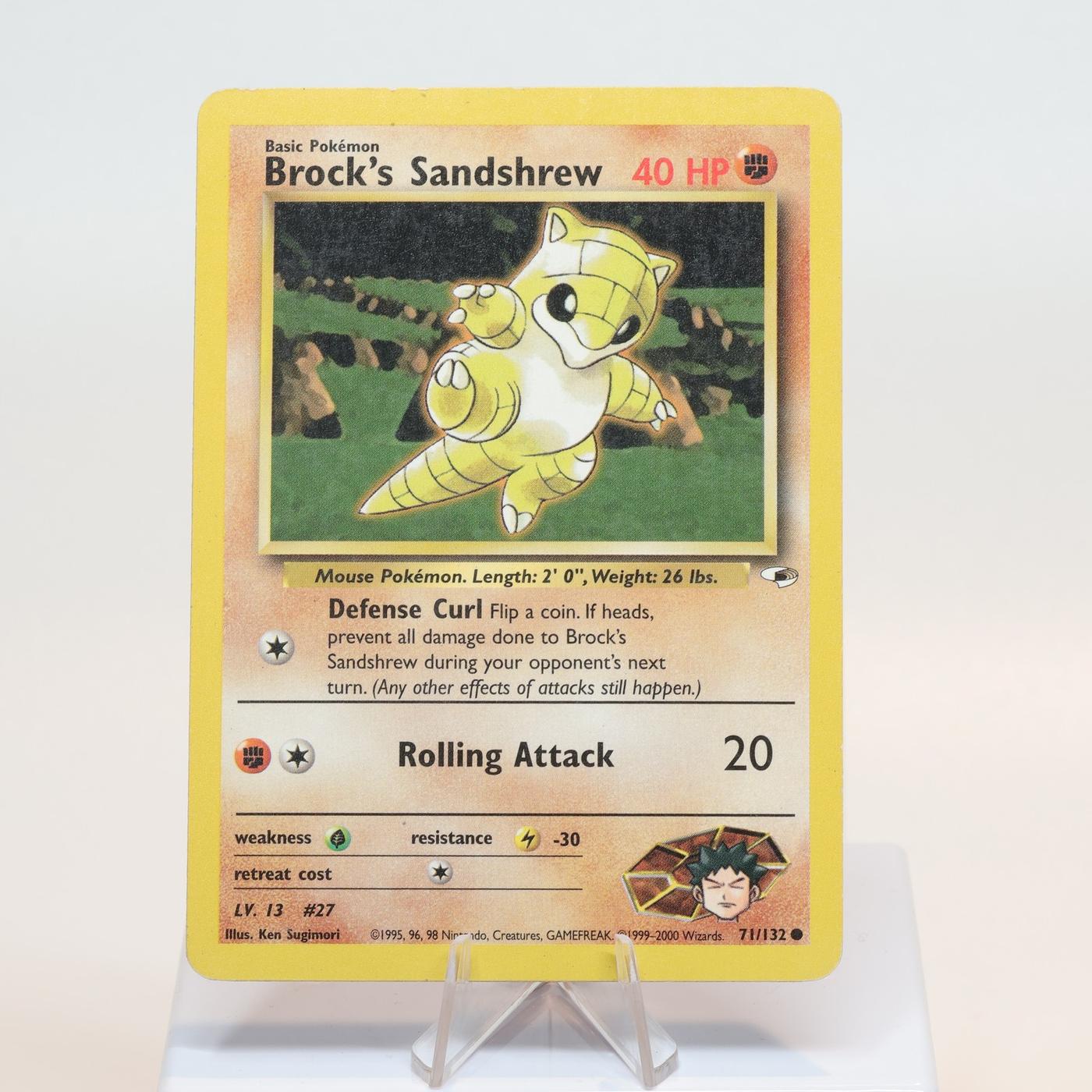 Pokemon TCG Brocks Sandshrew 71132 Gym Heroes Common WOTC MPIndent 168232466143 2