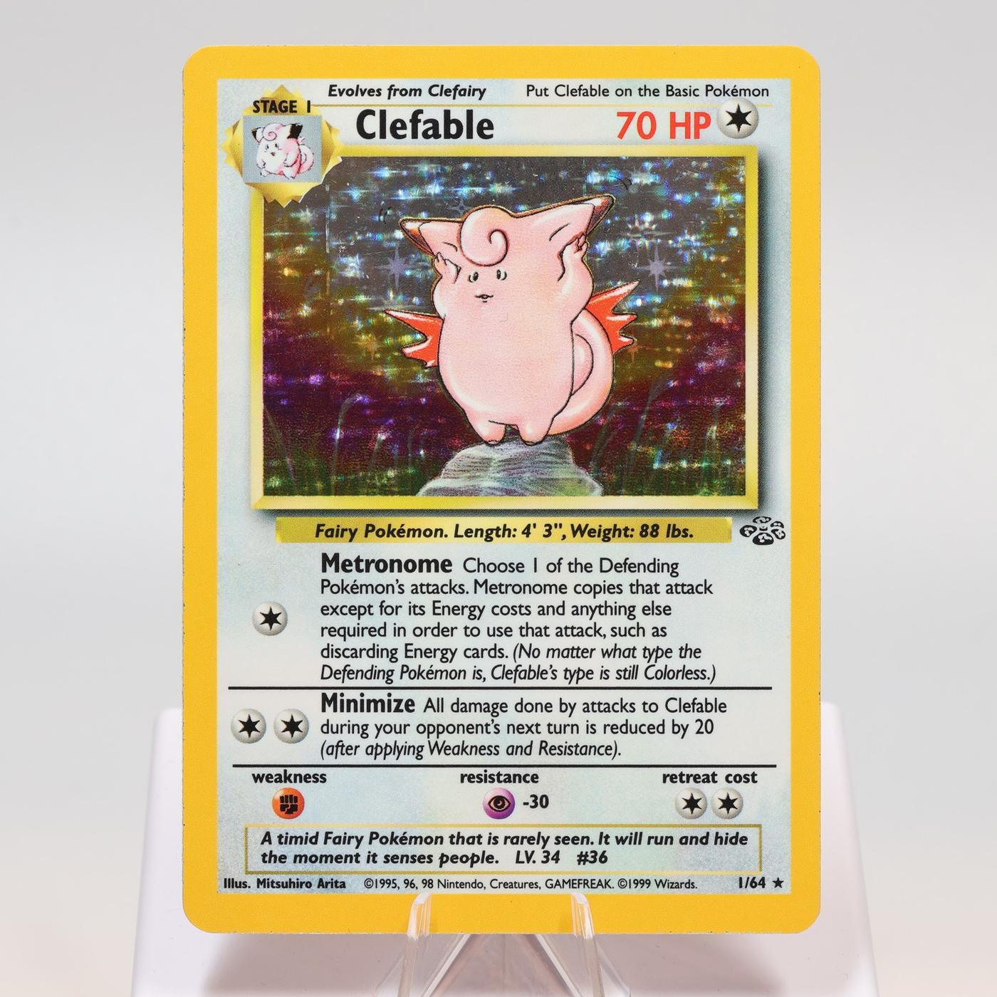 Pokemon TCG Clefable 164 Jungle Holo Rare WOTC EXCNM 168411843623 2