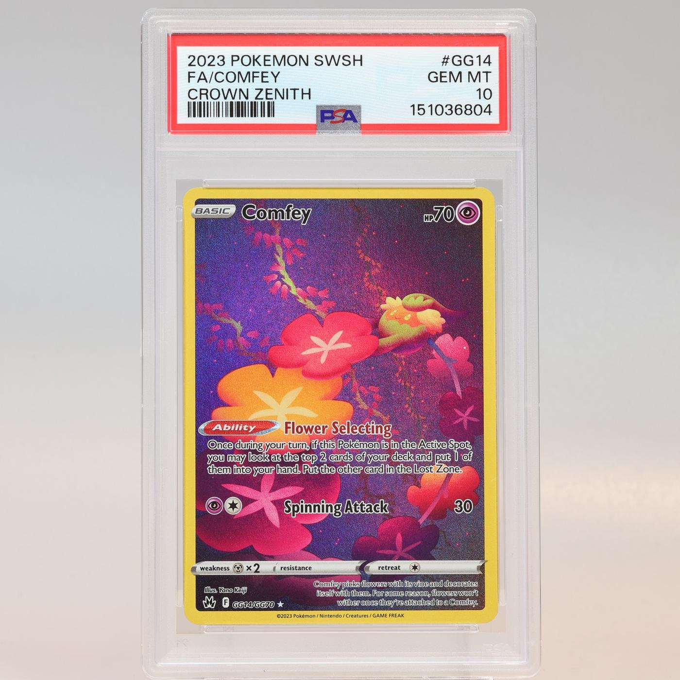 Pokemon TCG Comfey GG14GG70 Crown Zenith Trainer Gallery PSA 10 GEM MT 168441076143 2