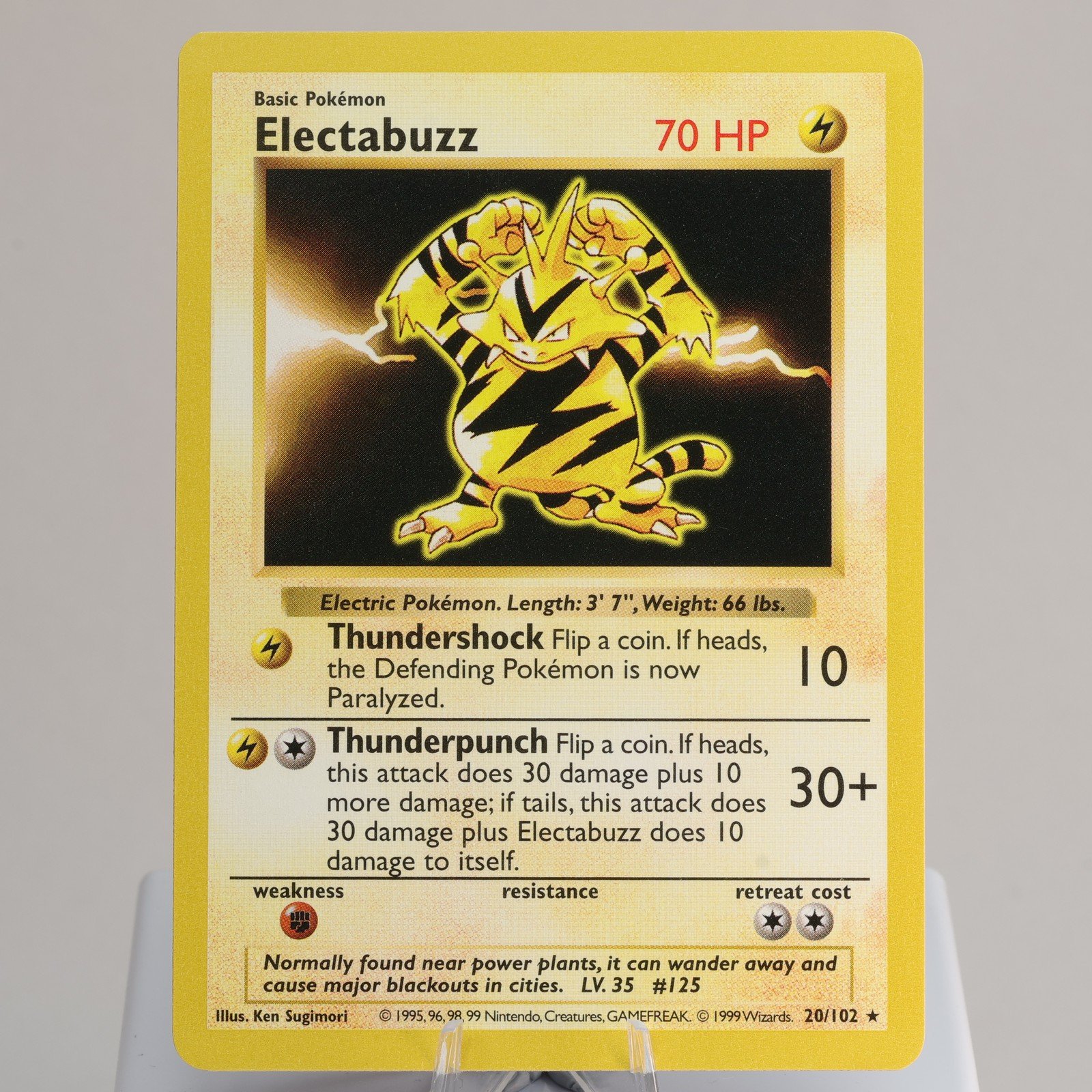 Pokemon TCG Electabuzz 20102 Base Set Rare Shadowless WOTC 1999 EXCNM 168006227383 2