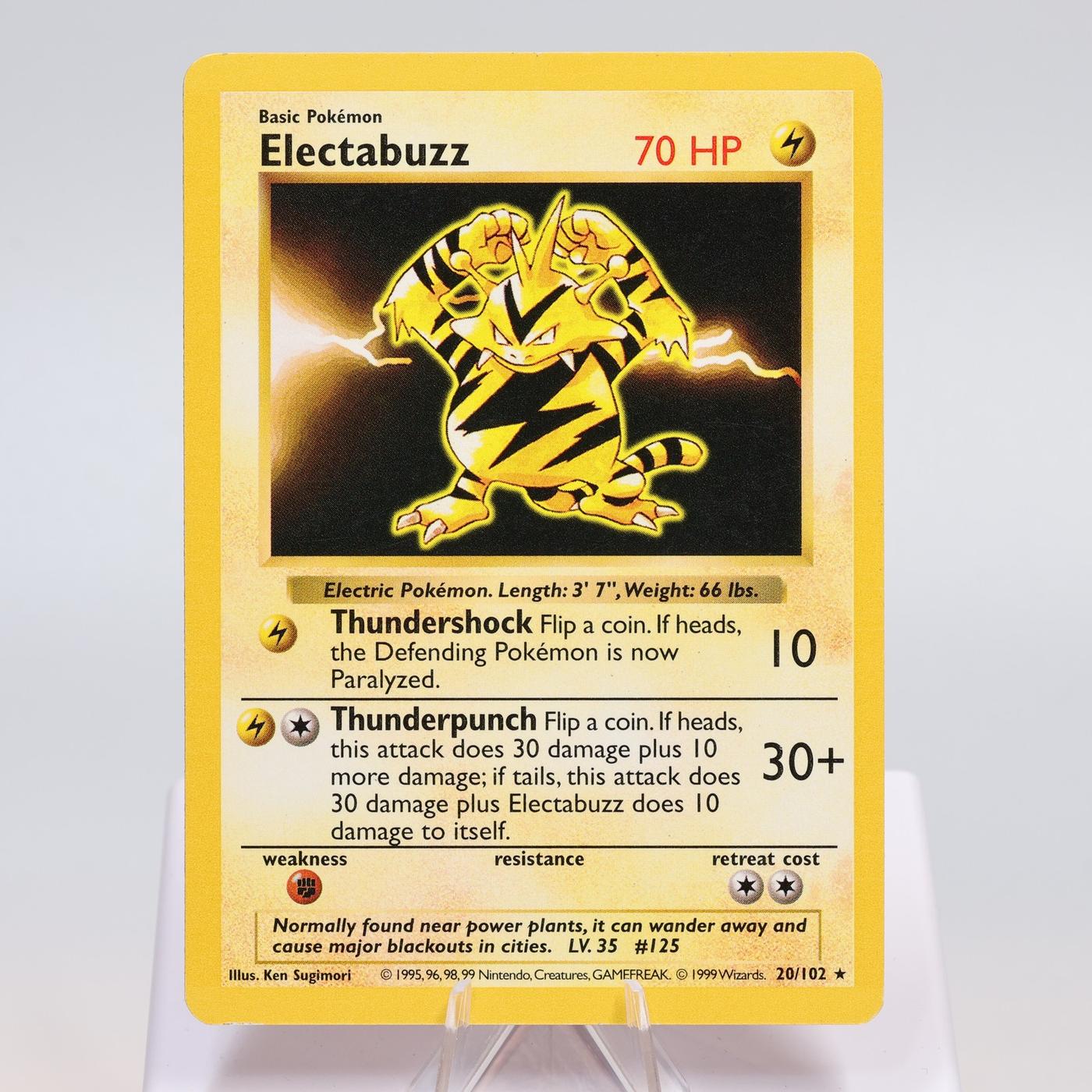 Pokemon TCG Electabuzz 20102 Base Set Rare Shadowless WOTC EXC 168411843653 2