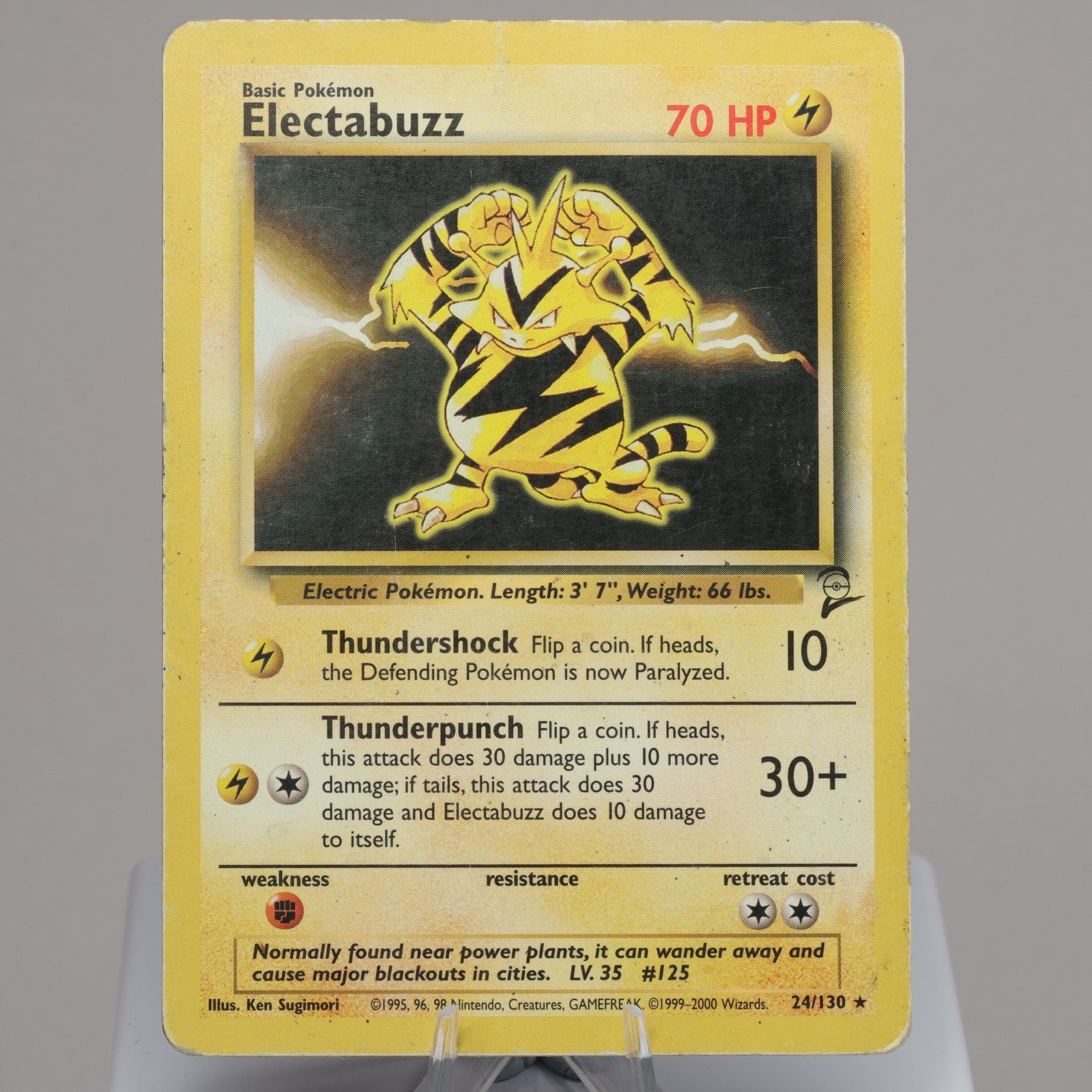 Pokemon TCG Electabuzz 24130 Base Set 2 Rare WOTC 1999 HP 167974214013 2