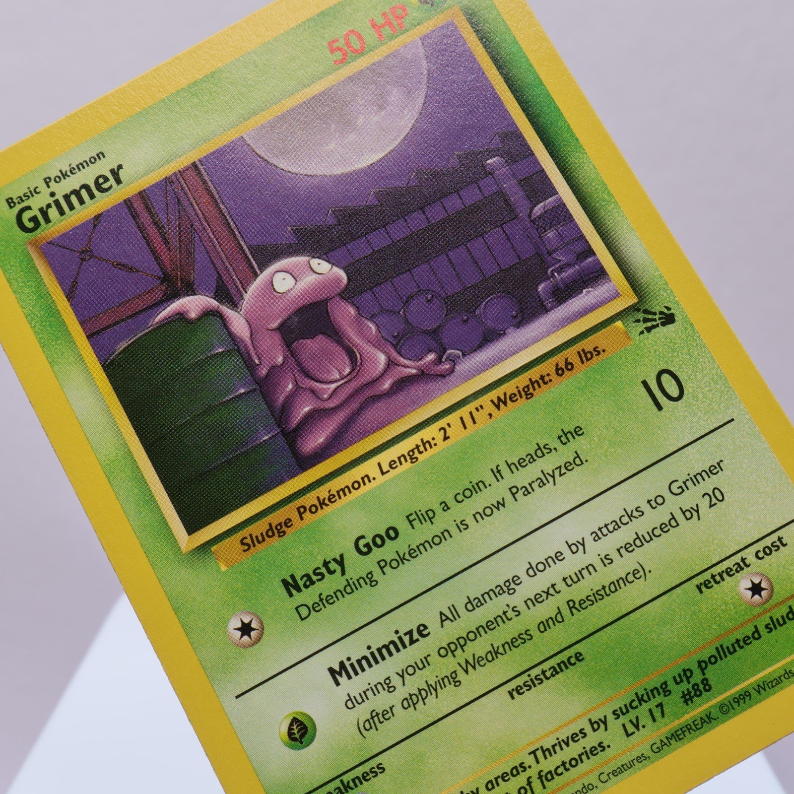 Pokemon TCG – Grimer 48/62 Fossil Common  WOTC 1999 – EXC