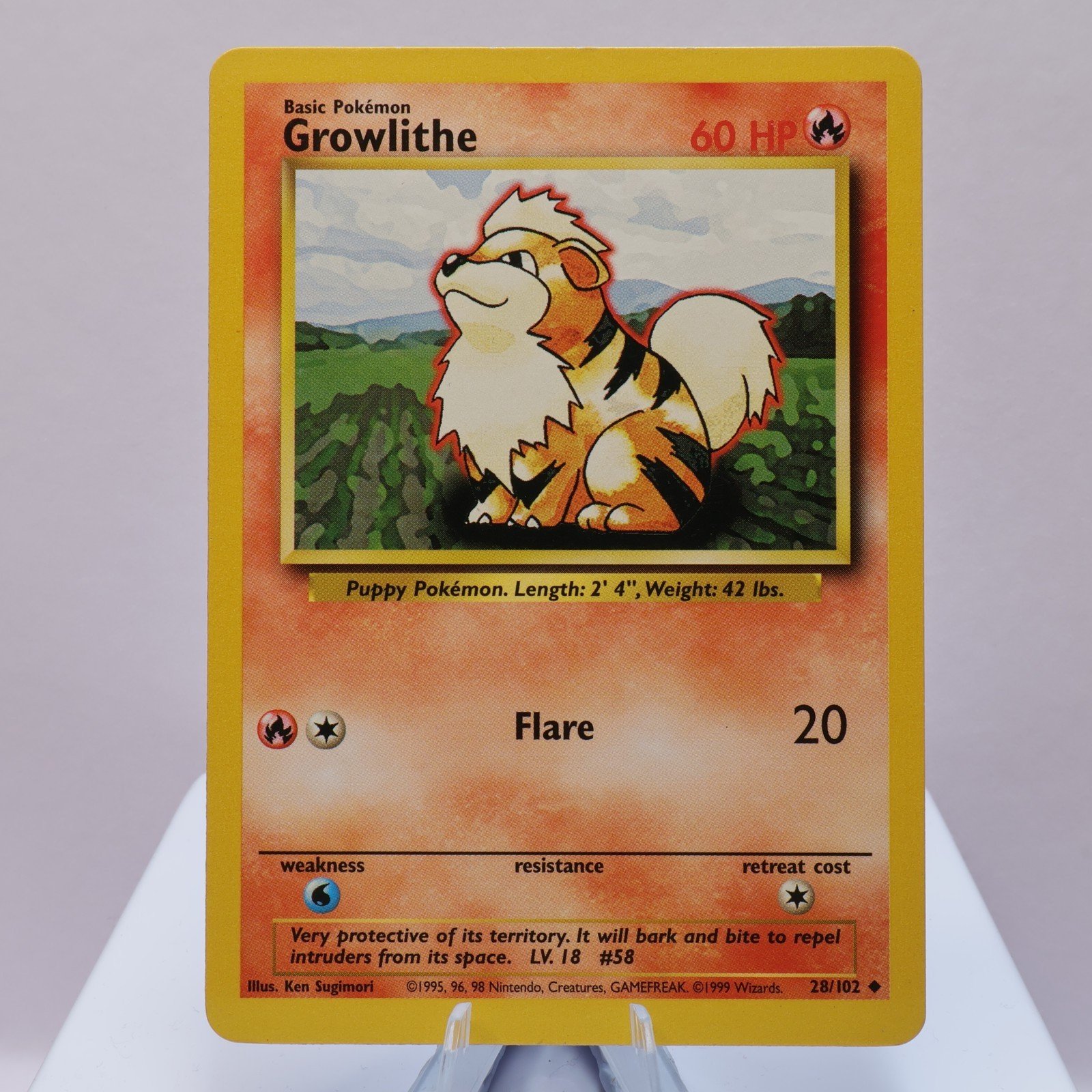Pokemon TCG Growlithe 28102 Base Set Uncommon WOTC 1999 EXCNM 167710747803 2