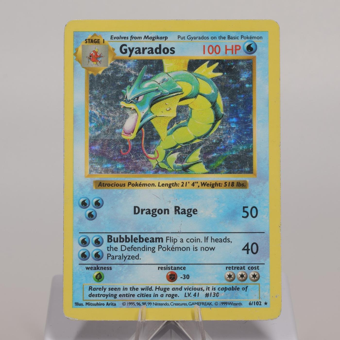 Pokemon TCG Gyarados 6102 Base Set Holo Rare Shadowless WOTC HP 168205418433 2