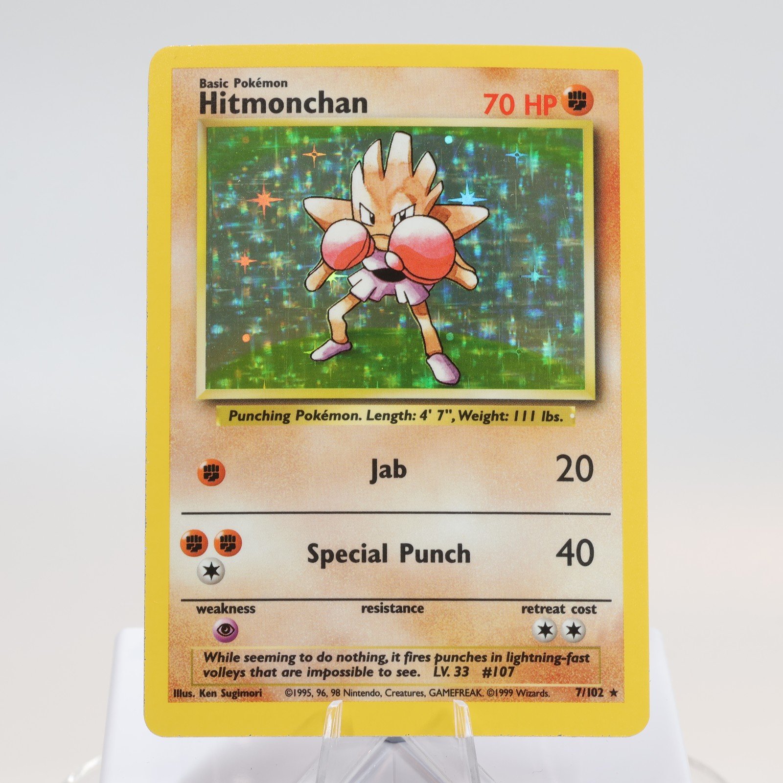 Pokemon TCG Hitmonchan 7102 Base Set Holo Rare WOTC 1999 NM 168144948263 2