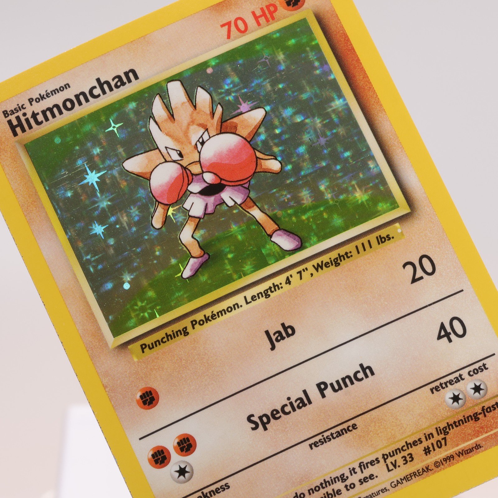 Pokemon TCG Hitmonchan 7102 Base Set Holo Rare WOTC 1999 NM 168144948263