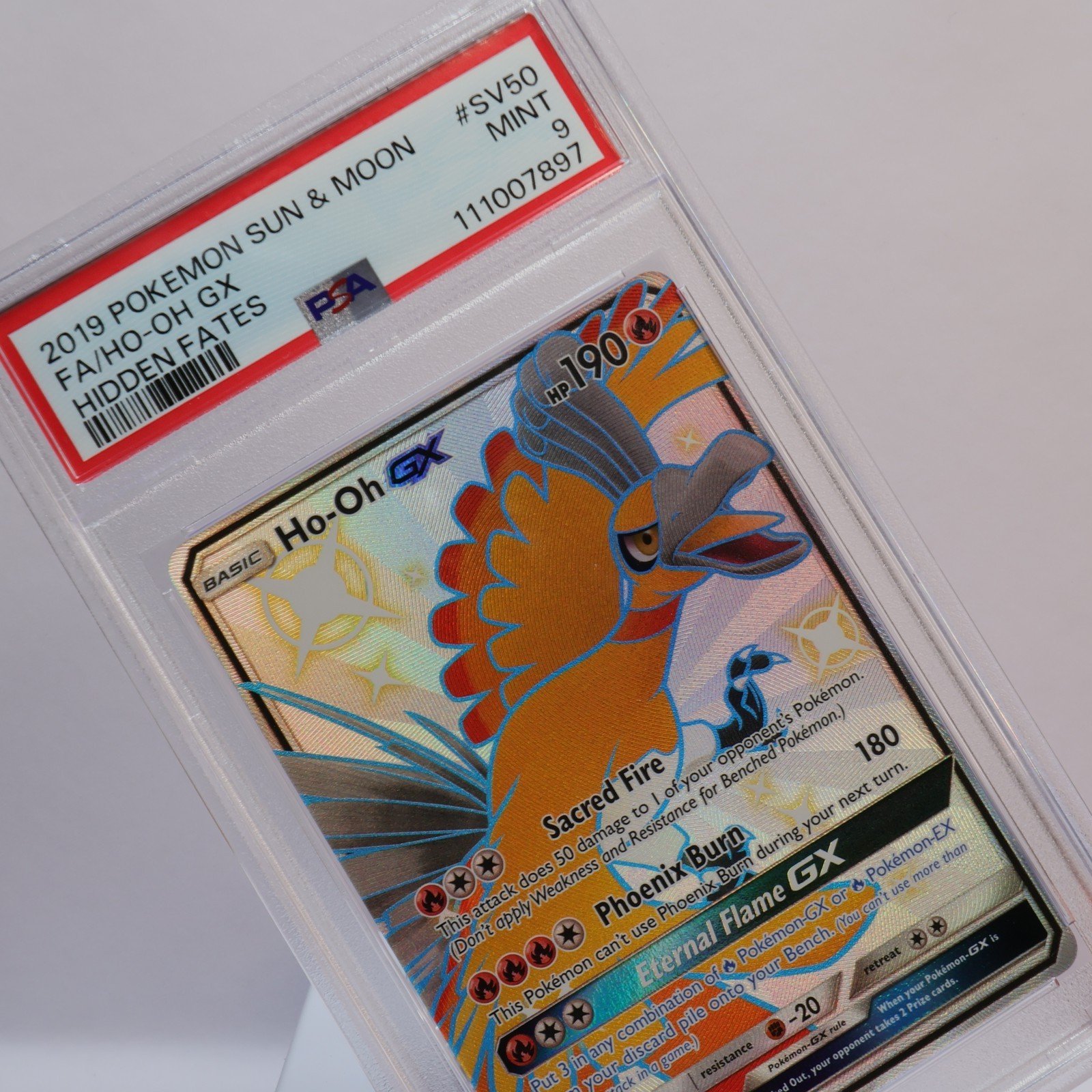 Pokemon TCG – Ho-Oh-GX SV50/SV94 Hidden Fates Full Art  – PSA 9 MINT