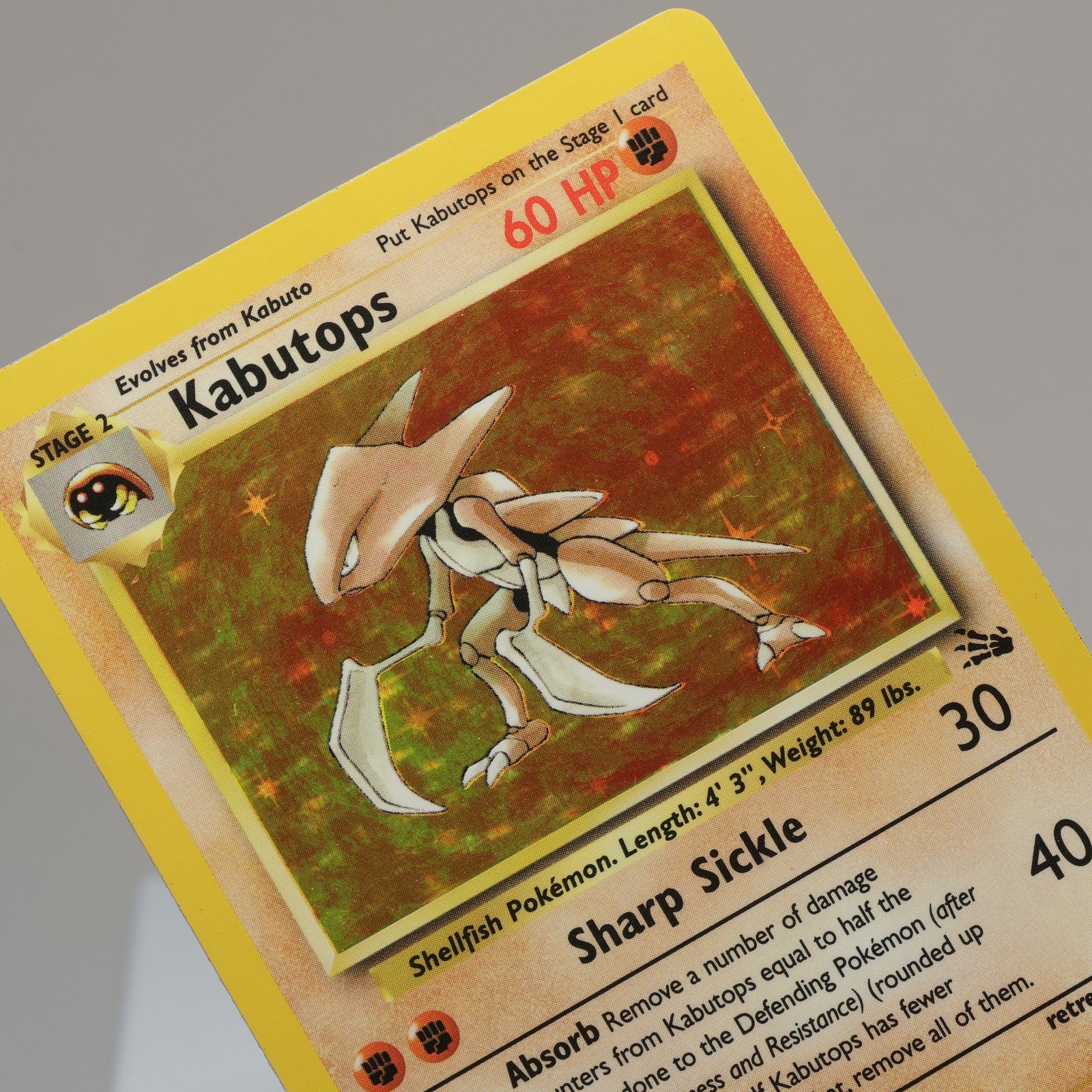 Pokemon TCG Kabutops 962 Fossil Holo Rare WOTC 1999 EXC Crease 167974214043