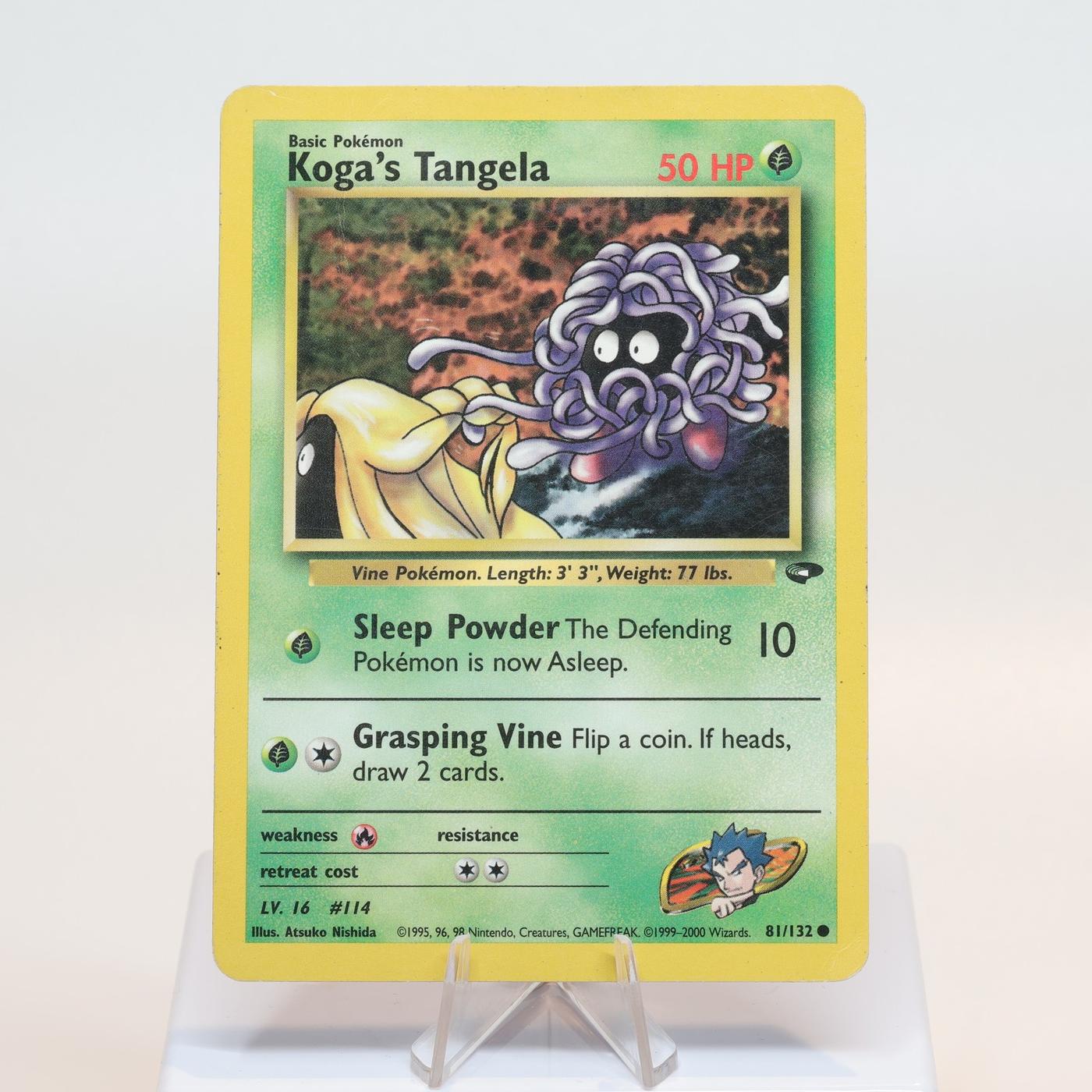 Pokemon TCG Kogas Tangela 81132 Gym Challenge Common WOTC MPCrease 168232466163 2