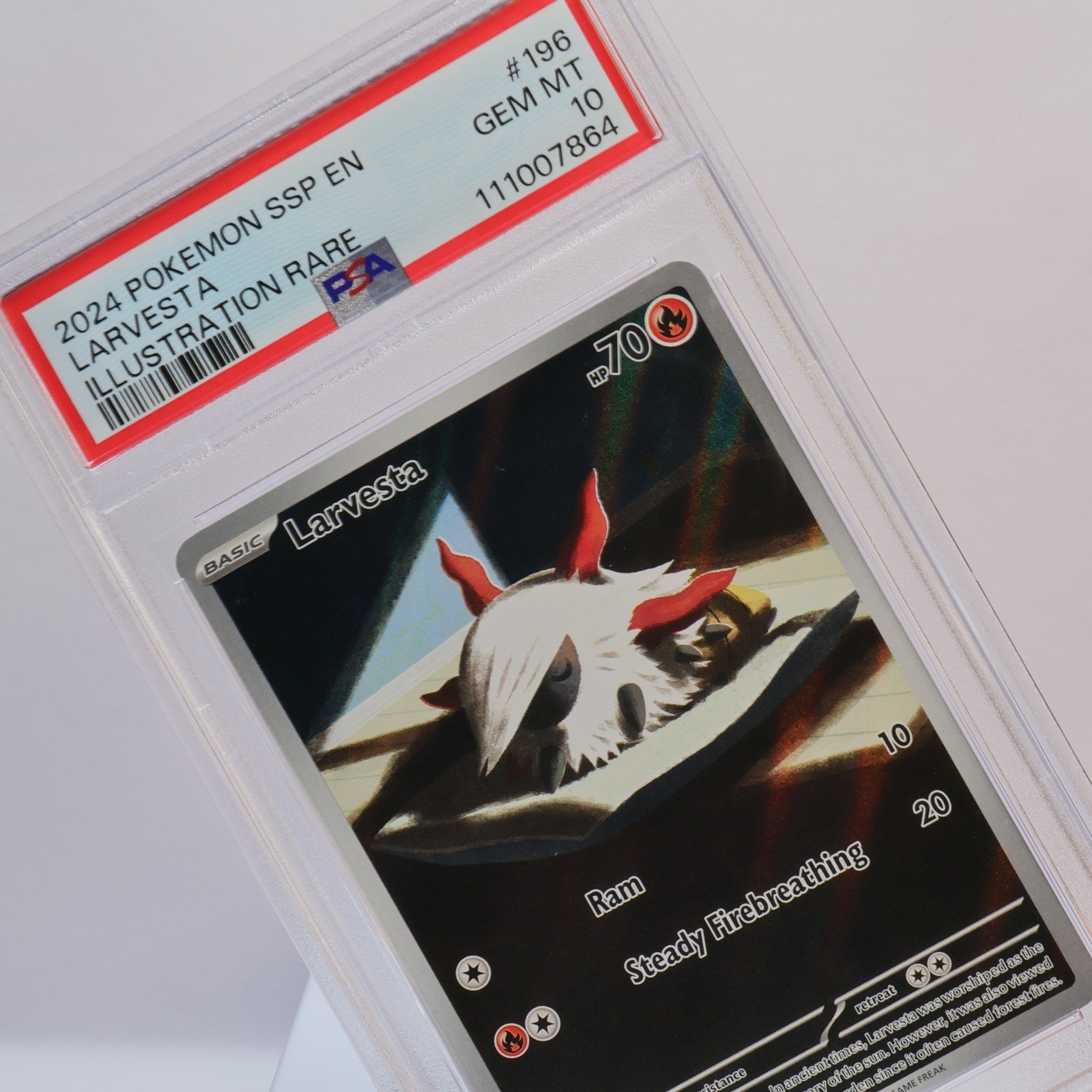Pokemon TCG – Larvesta 196/191 Surging Sparks Illustration Rare  – PSA 10 GEM MT