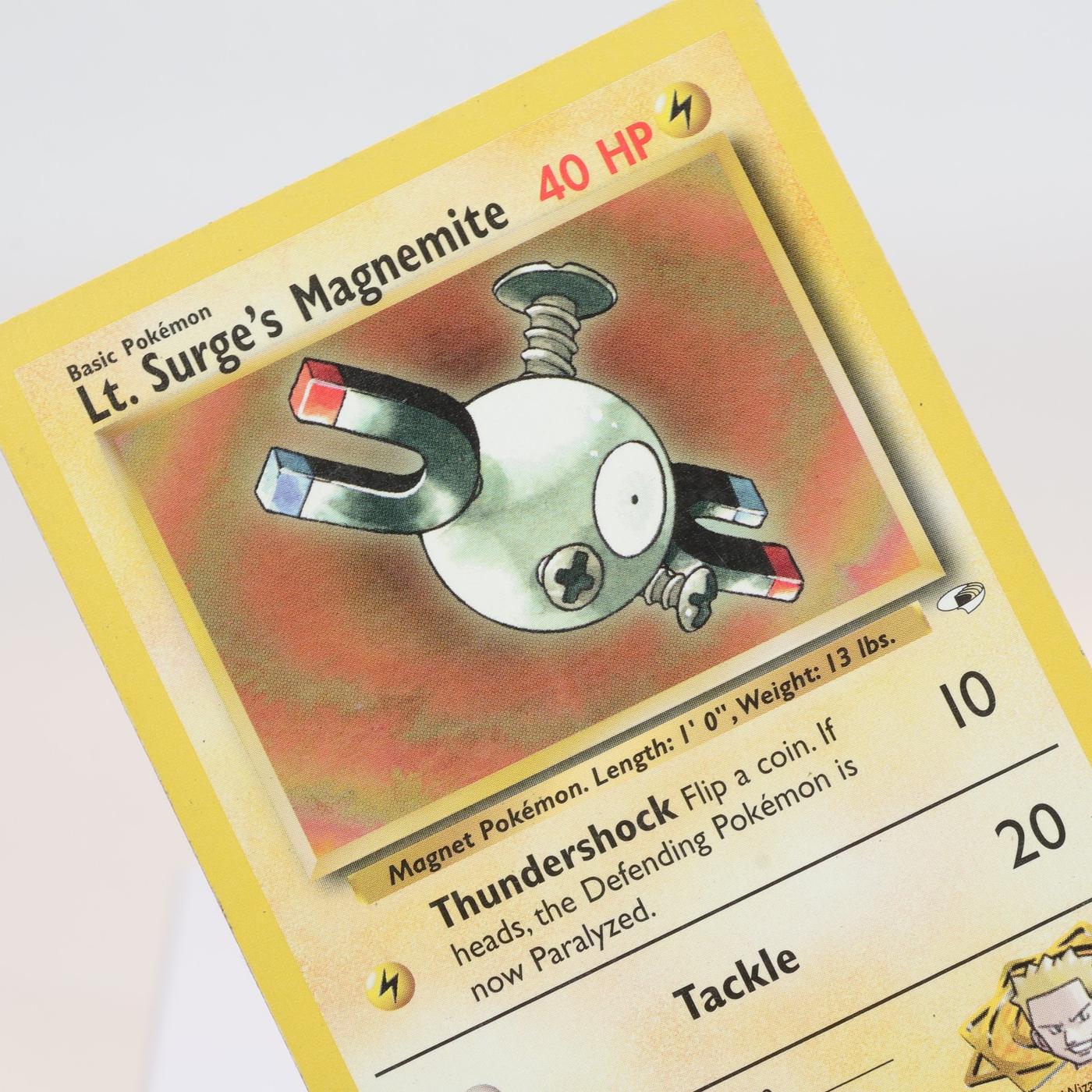 Pokemon TCG Lt Surges Magnemite 80132 Gym Heroes Common WOTC MPIndent 168232466183