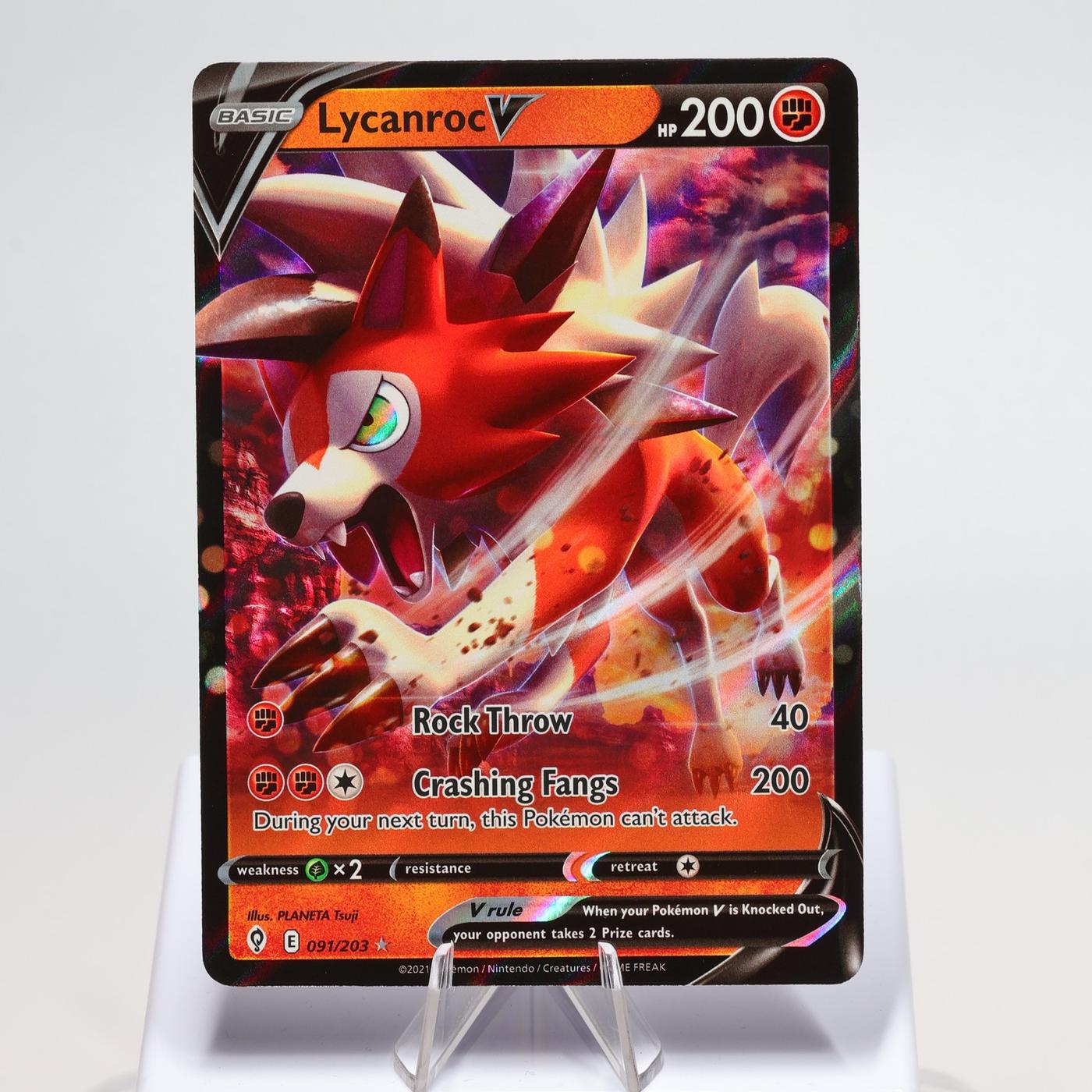 Pokemon TCG Lycanroc V 91203 Evolving Skies V Rare NM 168287250393 2