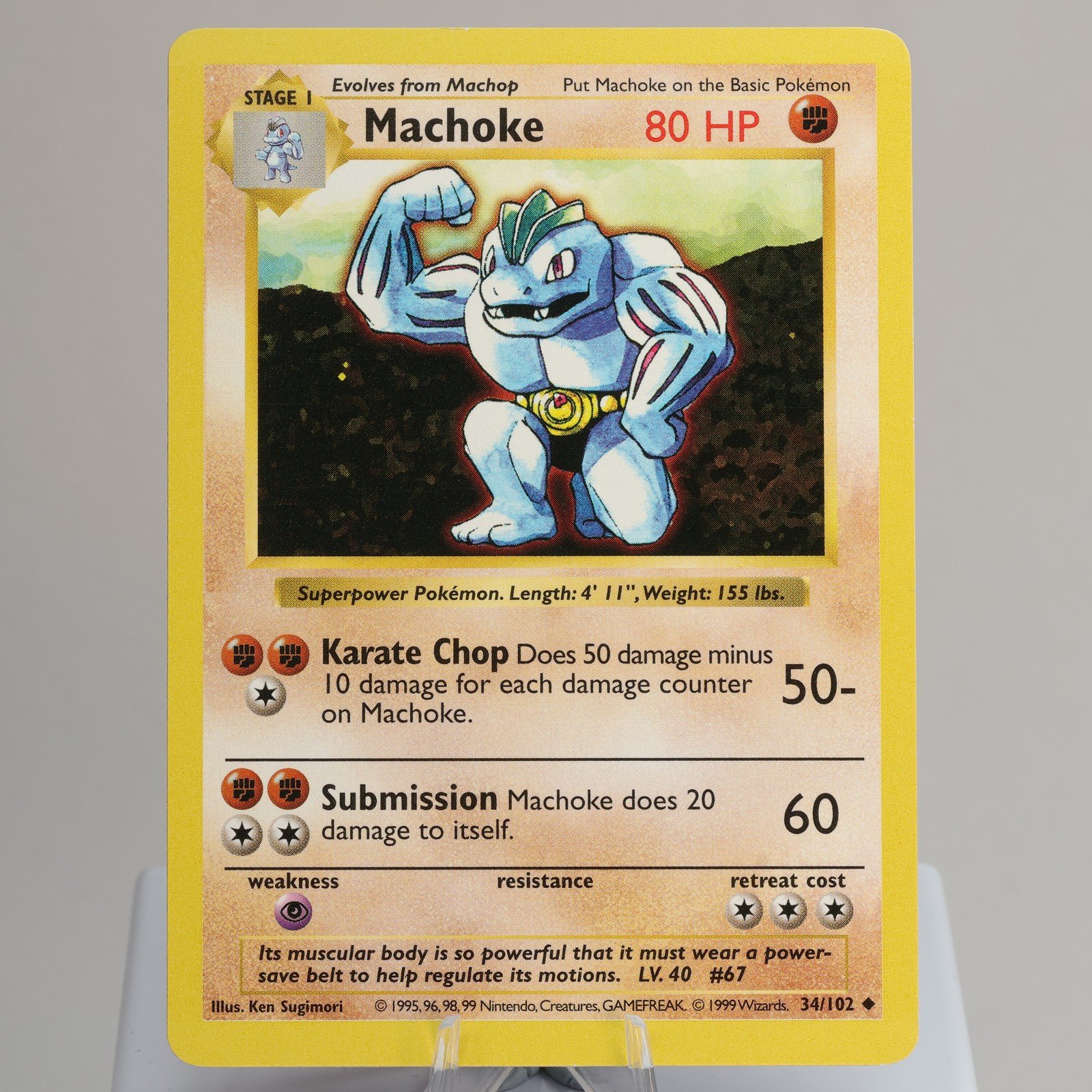 Pokemon TCG Machoke 34102 Base Set Uncommon Shadowless WOTC 1999 EXC 168006227393 2