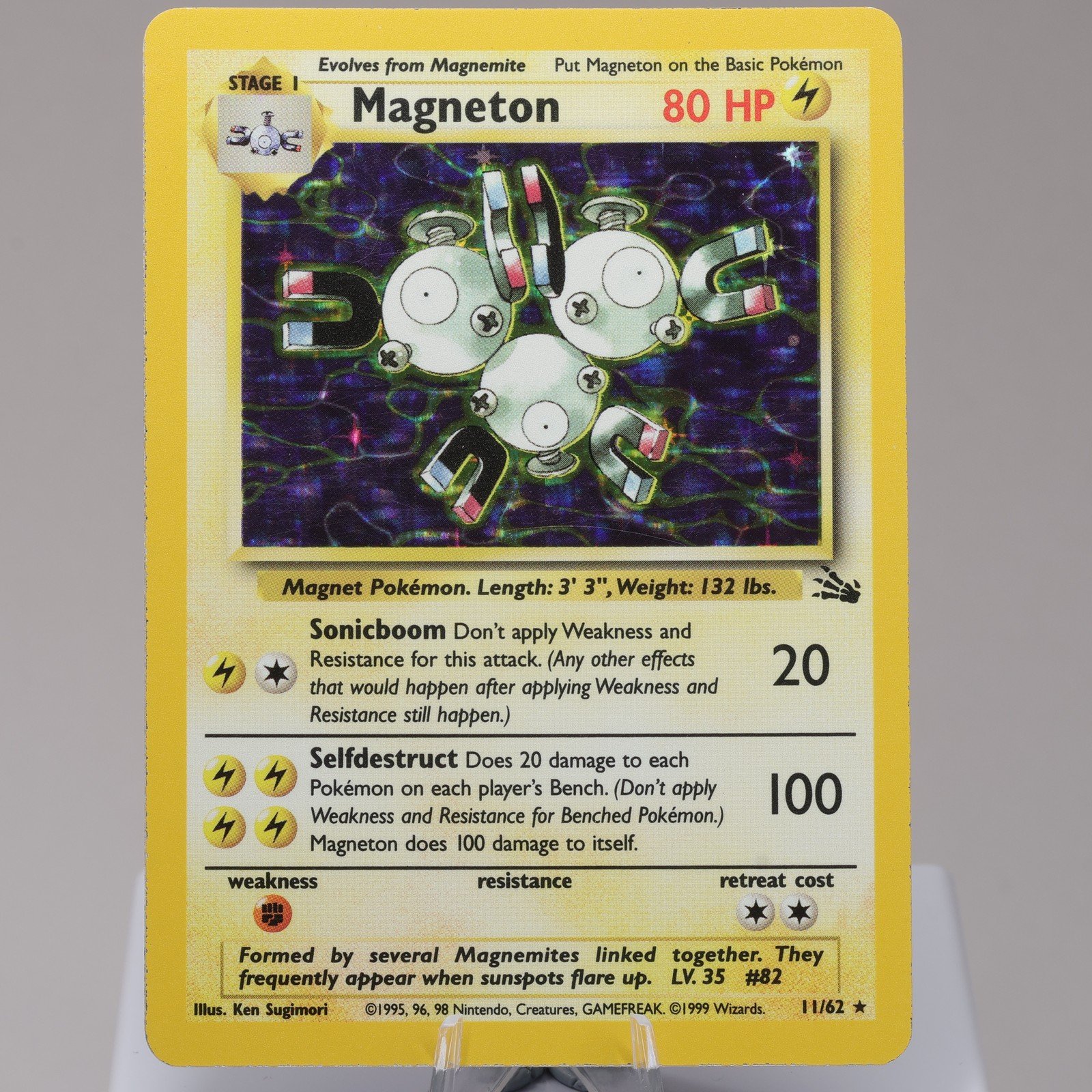 Pokemon TCG Magneton 1162 Fossil Holo Rare WOTC 1999 EXC 167950659053 2
