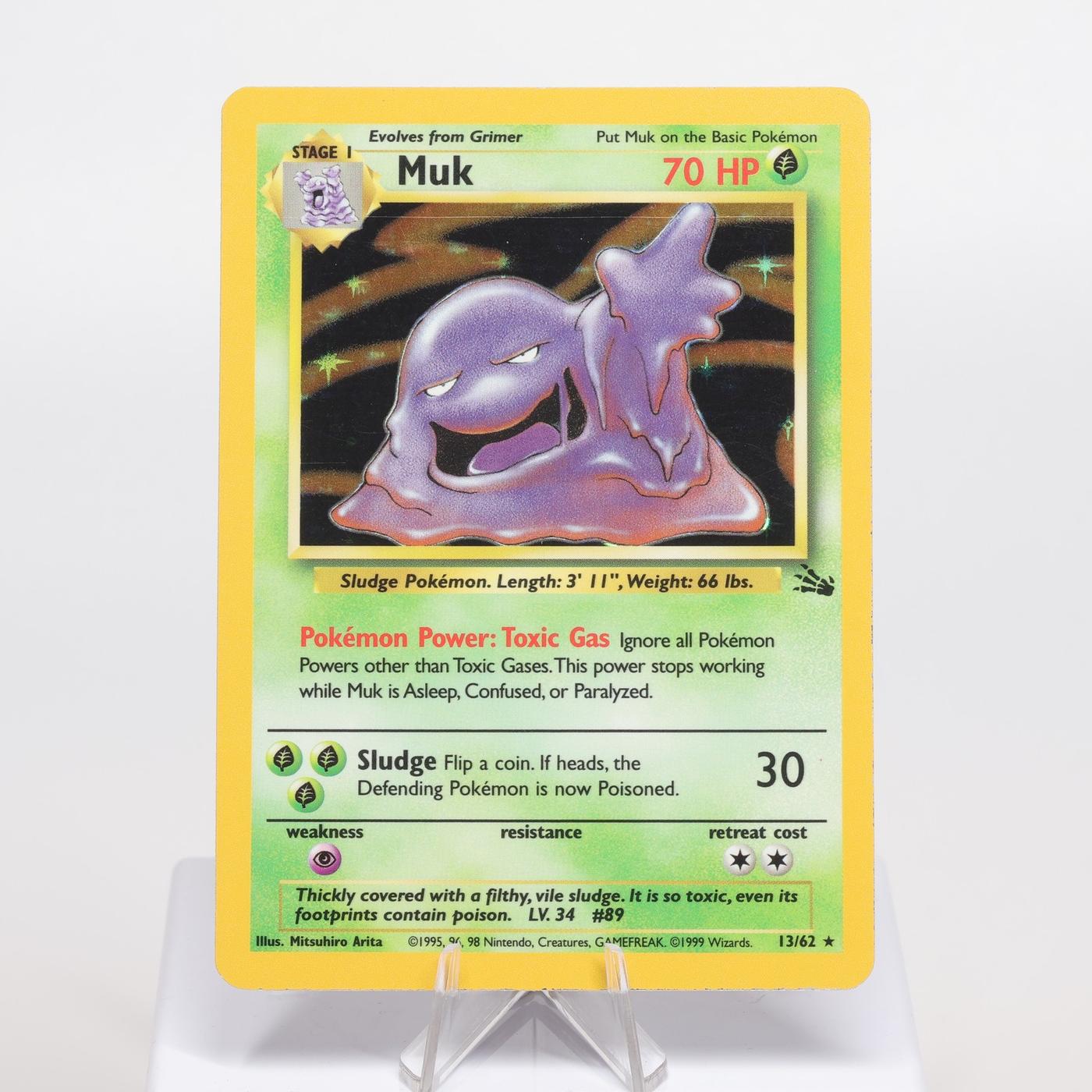 Pokemon TCG Muk 1362 Fossil Holo Rare WOTC EXCNM 168220700203 2