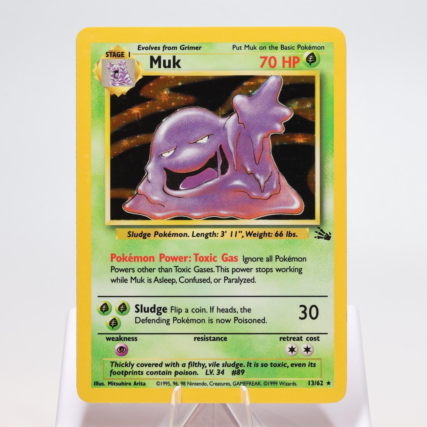 Pokemon TCG Muk 1362 Fossil Holo Rare WOTC EXCNM 168325203353 2