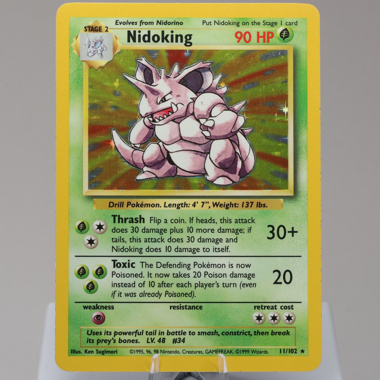 Pokemon TCG Nidoking 11102 Base Set Holo Rare WOTC 1999 EXCNM 167950659073 2