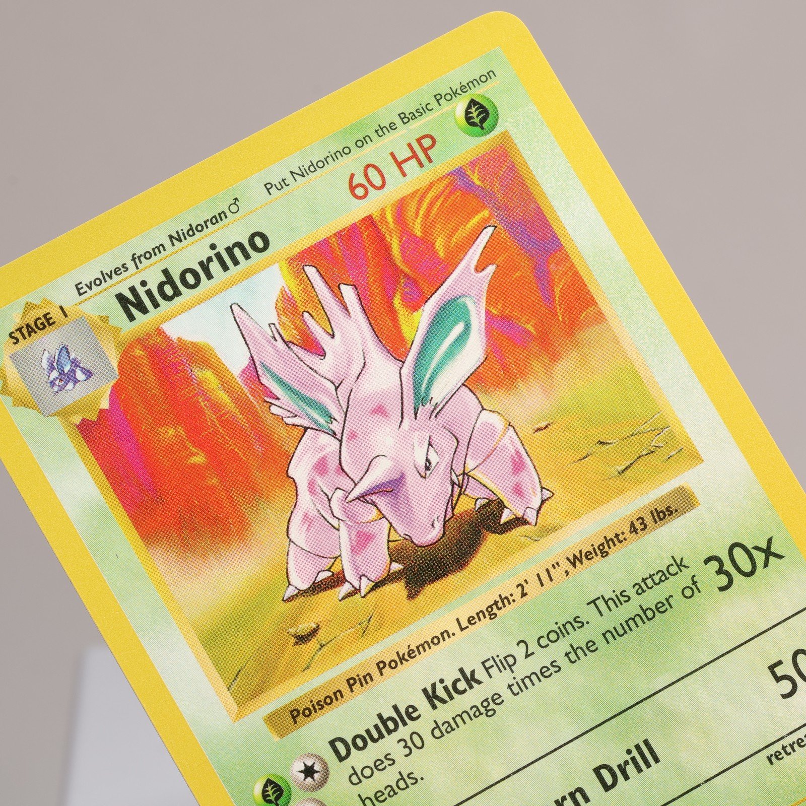 Pokemon TCG Nidorino 37102 Base Set Uncommon Shadowless WOTC 1999 EXCNM 168006227363