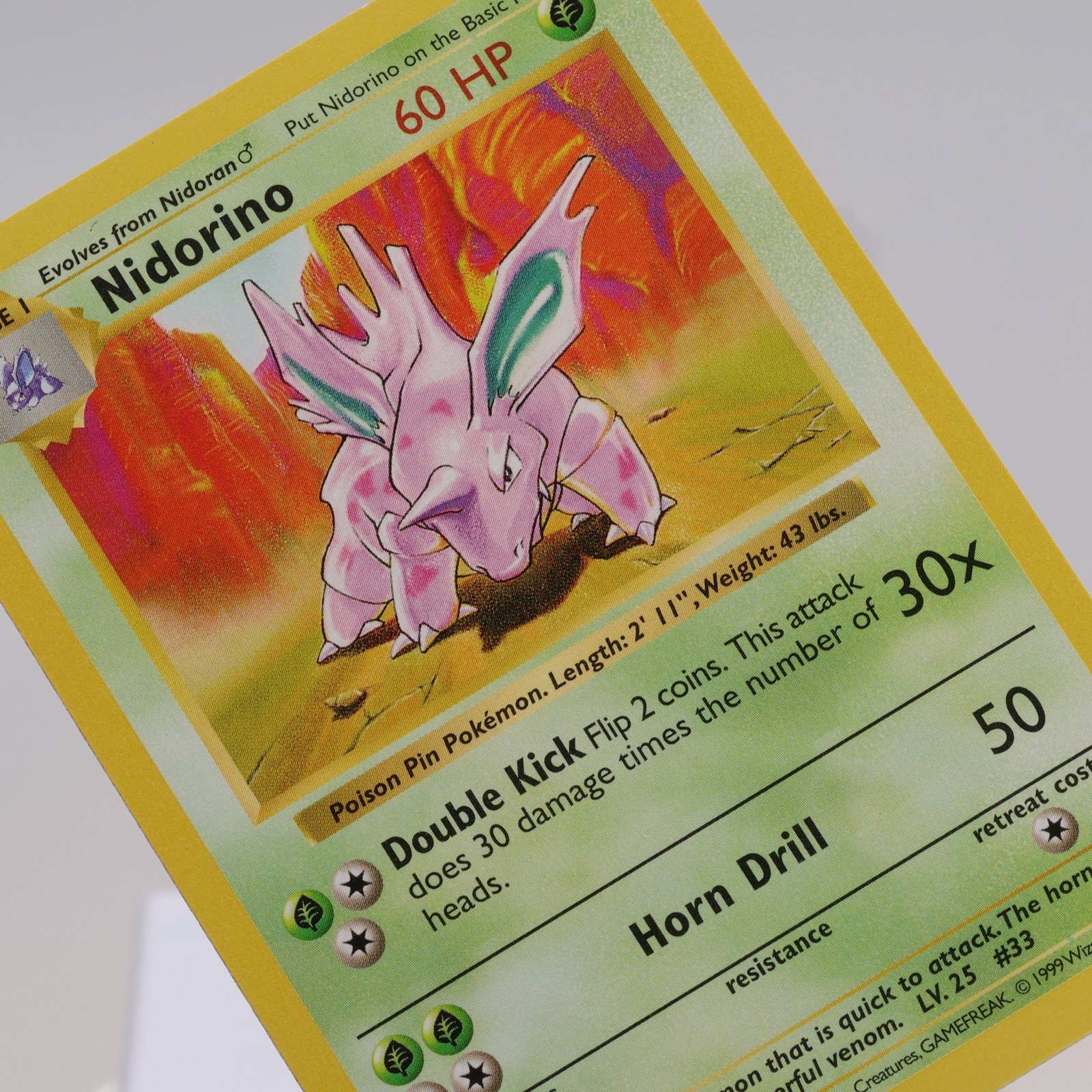 Pokemon TCG Nidorino 37102 Base Set Uncommon Shadowless WOTC 1999 EXCNM 168144948193