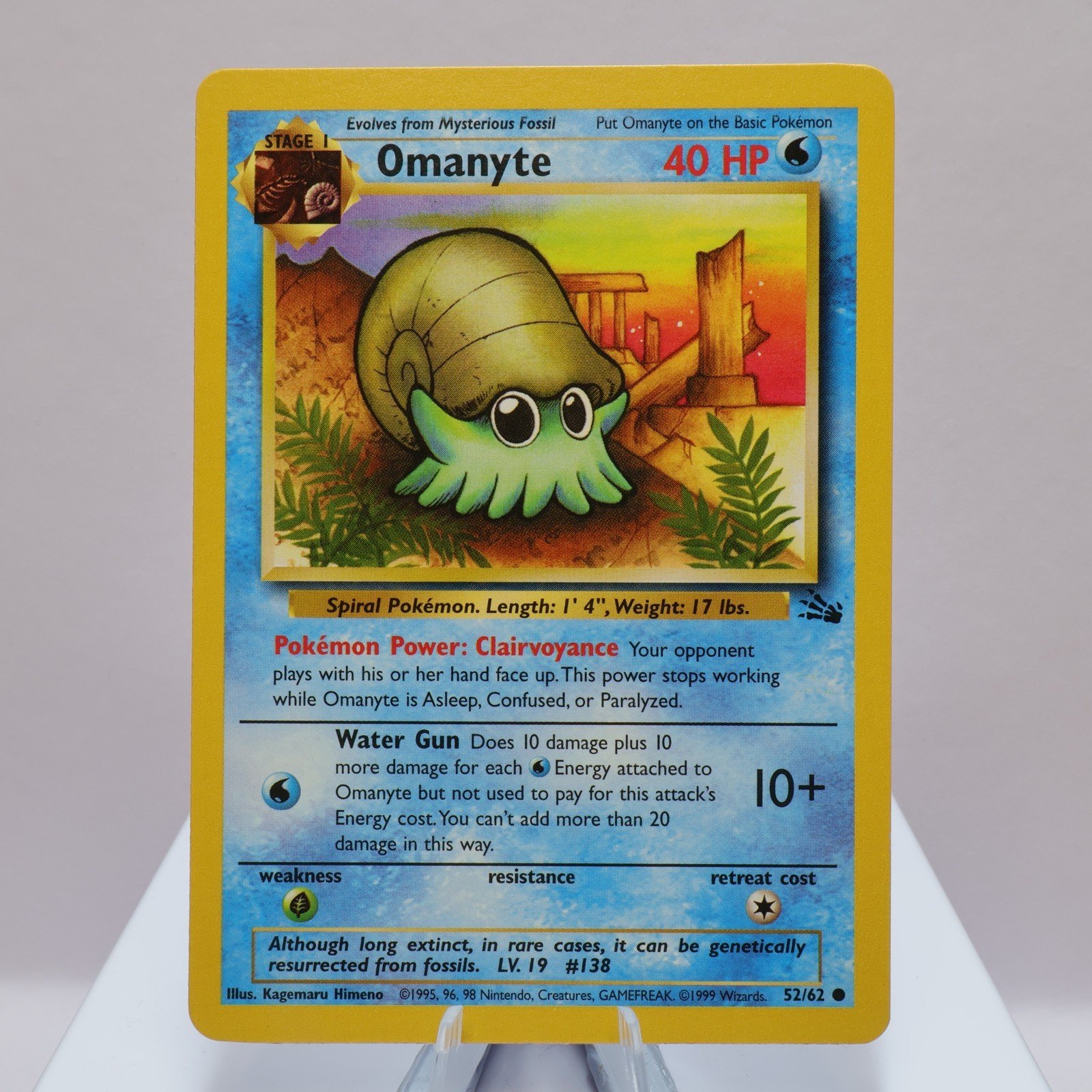 Pokemon TCG Omanyte 5262 Fossil Common WOTC 1999 NM 167672728333 2